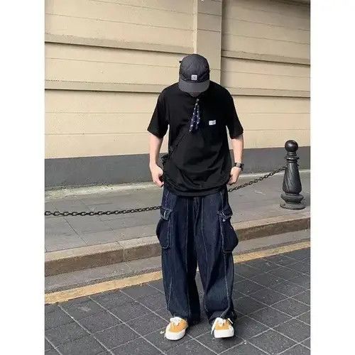 Japanese Brand Vintage Street Loose Pocket Cargo Jeans Size US 32 / EU 48 - 3 Thumbnail