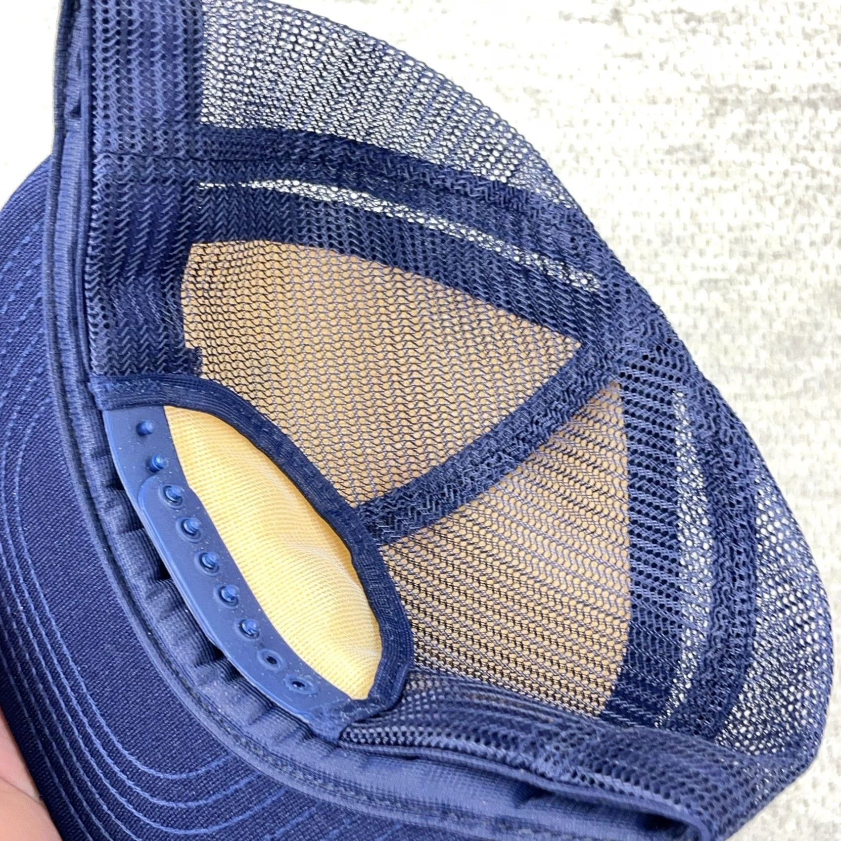 Vintage VINTAGE Trucker Hat Cap USA 80s 90s Blue White Ha-Le-Copters Adjustable Mesh Back Men One Size Cap Hat Brown? Size ONE SIZE - 4 Thumbnail