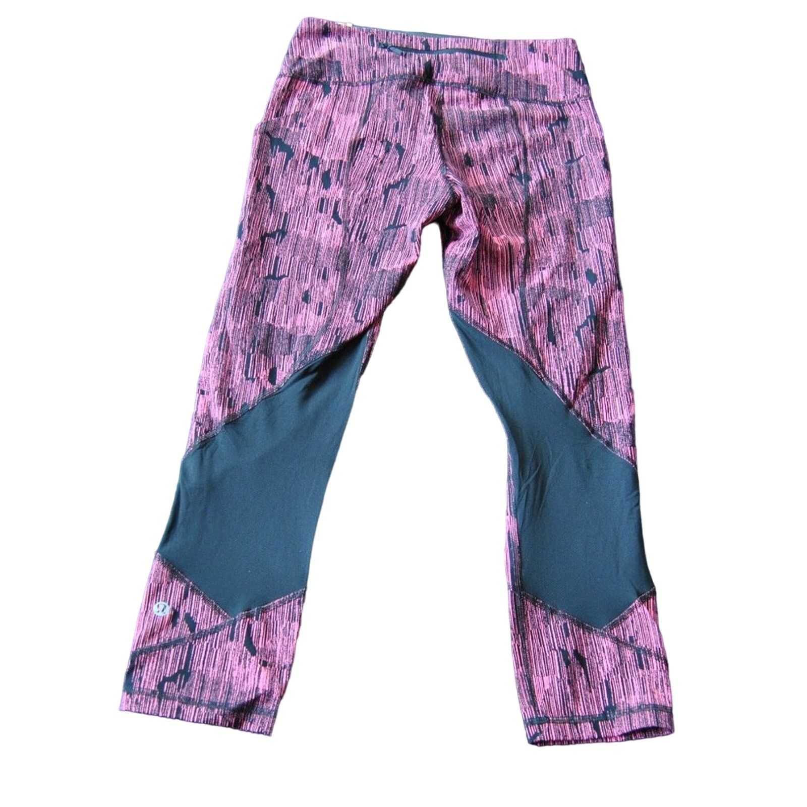 Lululemon Lululemon Leggings with Pockets Pink and Black Size 6 Size 26" / US 2 / IT 38 - 2 Thumbnail