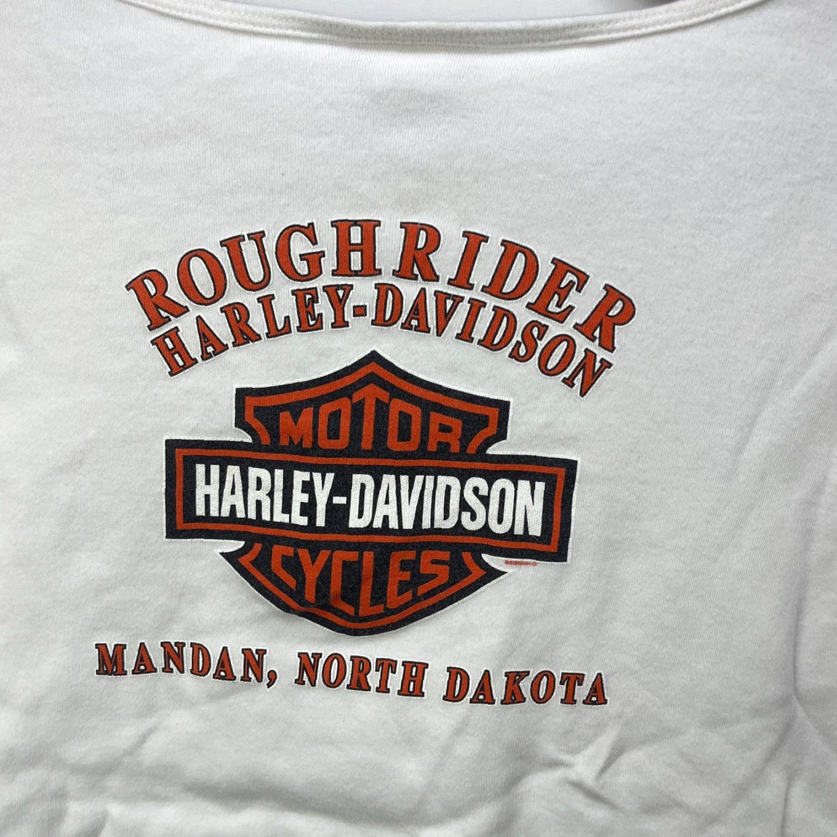 Harley Davidson VINTAGE Harley-Davidson T Shirt Womens L White Cropped 90s (if applicable) Womens Size L / US 10 / IT 46 - 2 Thumbnail