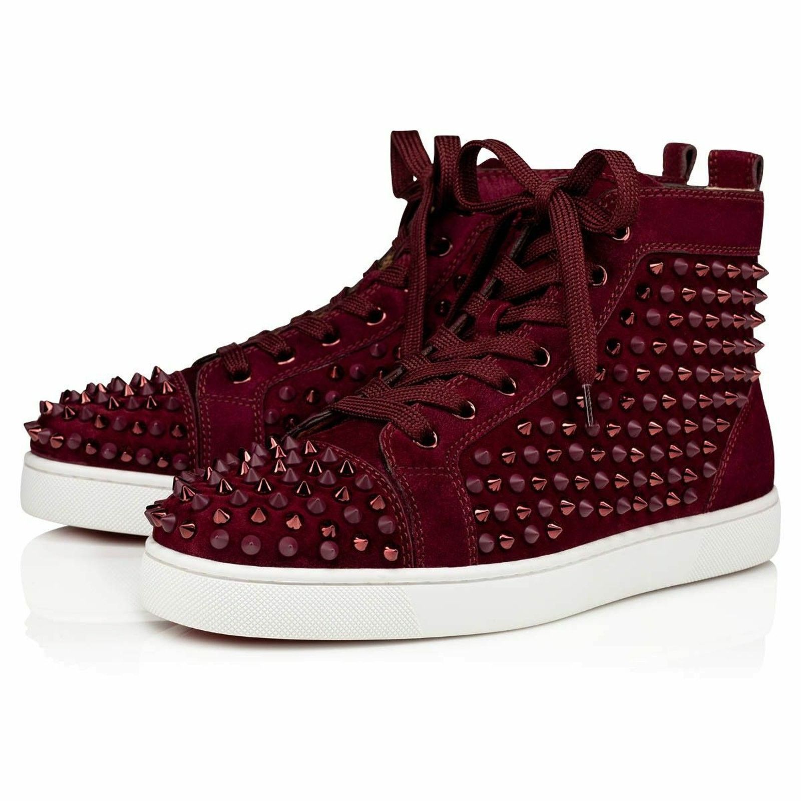 Christian Louboutin Christian Louboutin Mens Louis Flat Spike Prunus Red Mix Size US 12 / EU 45 - 1 Thumbnail