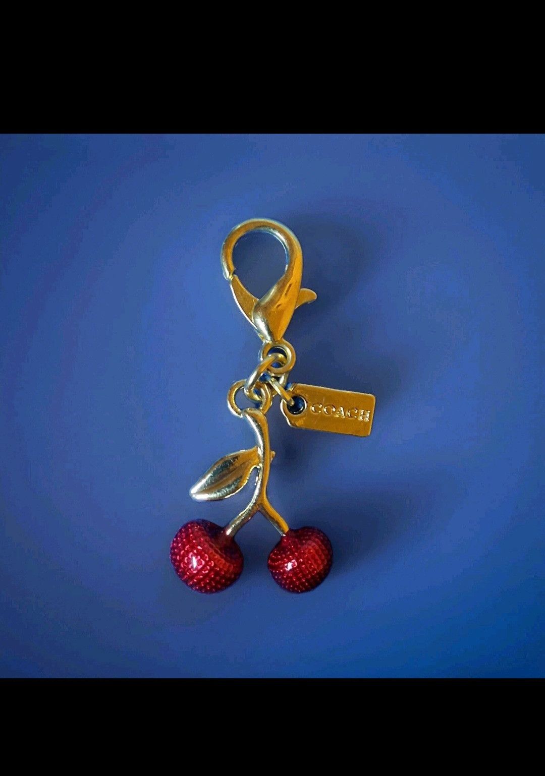 Coach COACH MINI RED CHERRY BAG CHARM, KEYCHAIN, OR ZIPPER