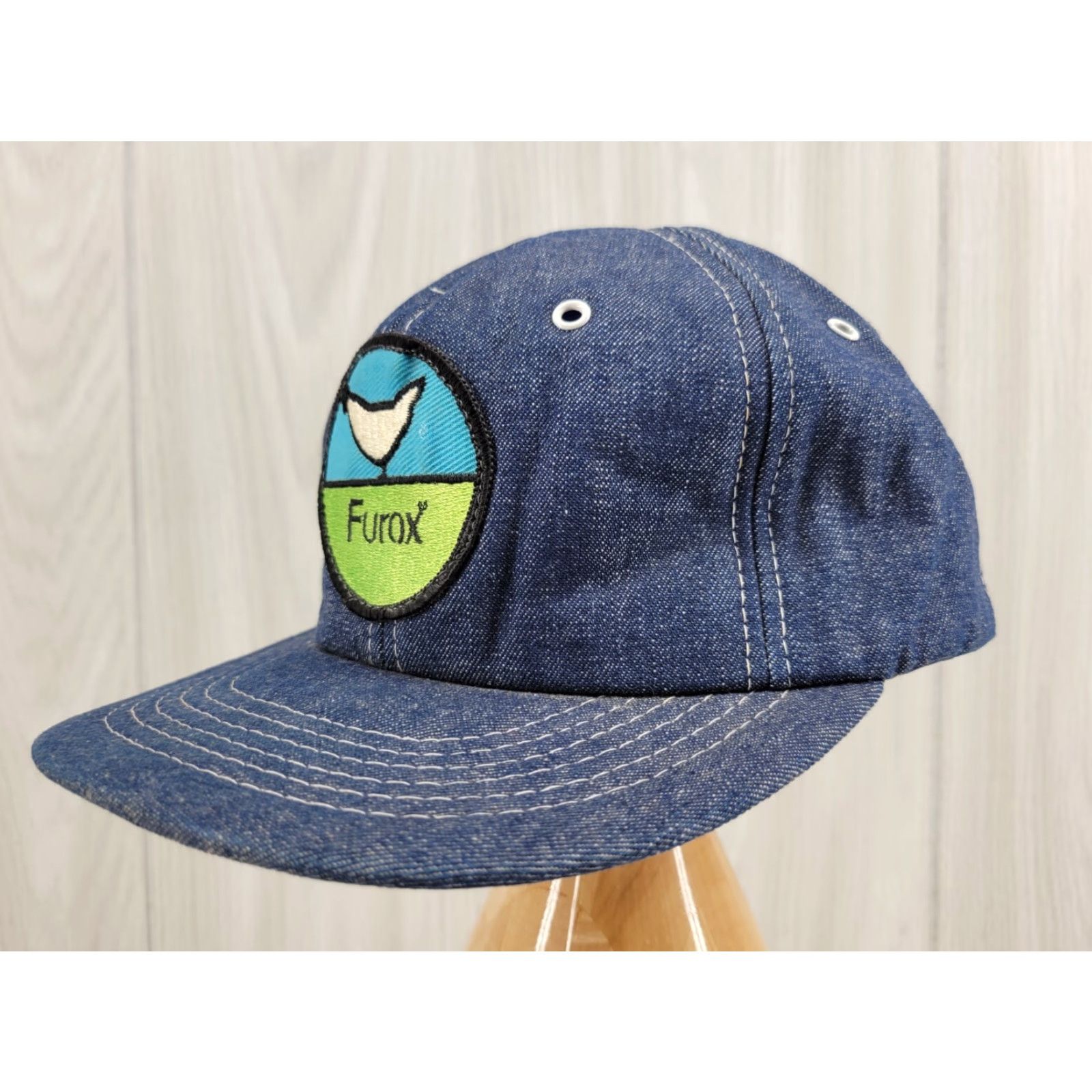 Denime VINTAGE Denim Snapback Trucker Ball Cap Furox Cardinal Hat Knights Chicken Cardinal Hat Size ONE SIZE - 3 Thumbnail