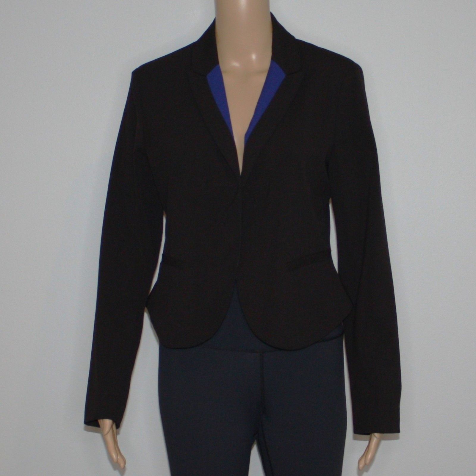 Forever 21 Colorblock Blue Lapel Blazer Jacket in Black Color size M Size M / US 6-8 / IT 42-44 - 4 Thumbnail