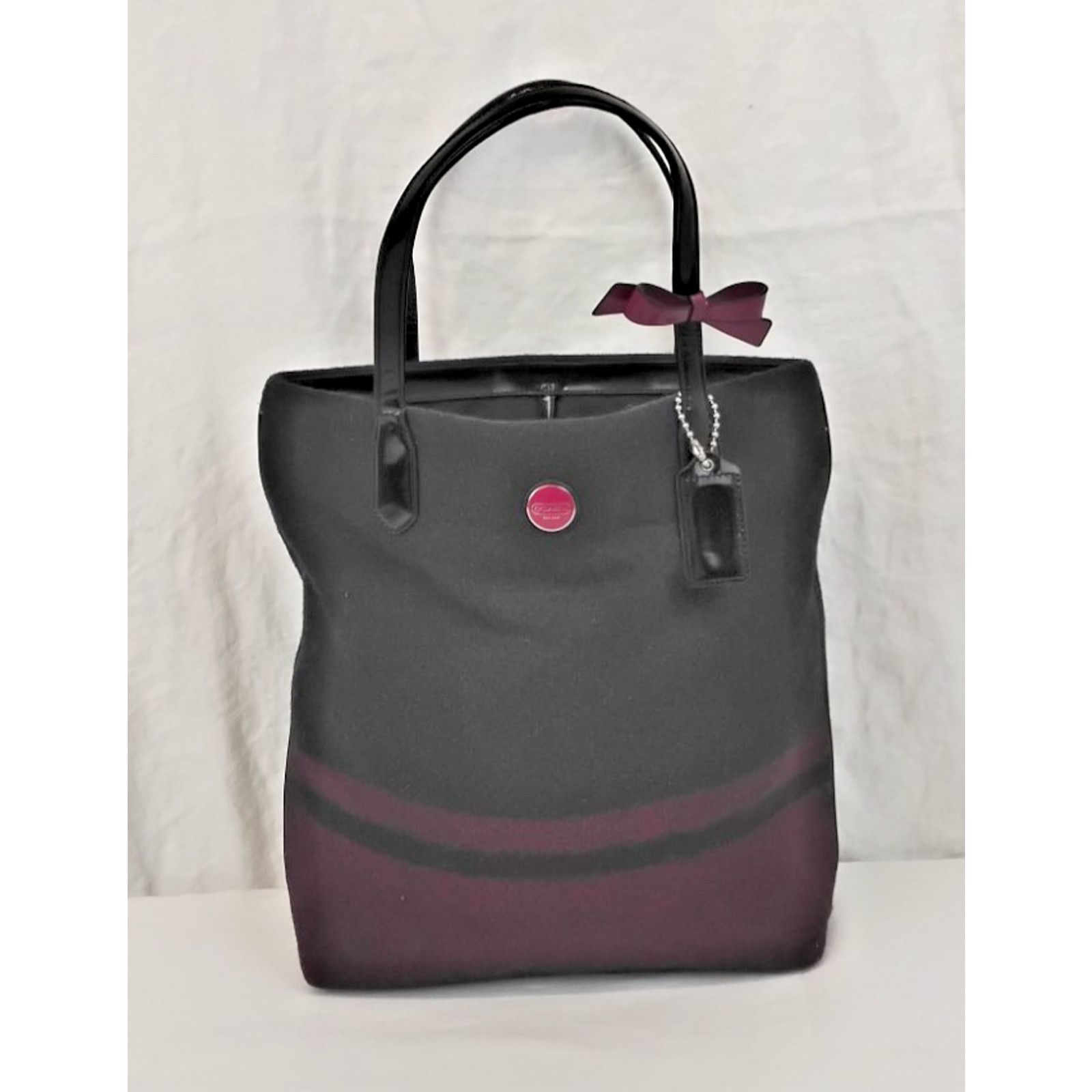 Coach Coach North South Wool Tote Bag Purse Passion Berry Purple Size ONE SIZE - 2 Thumbnail