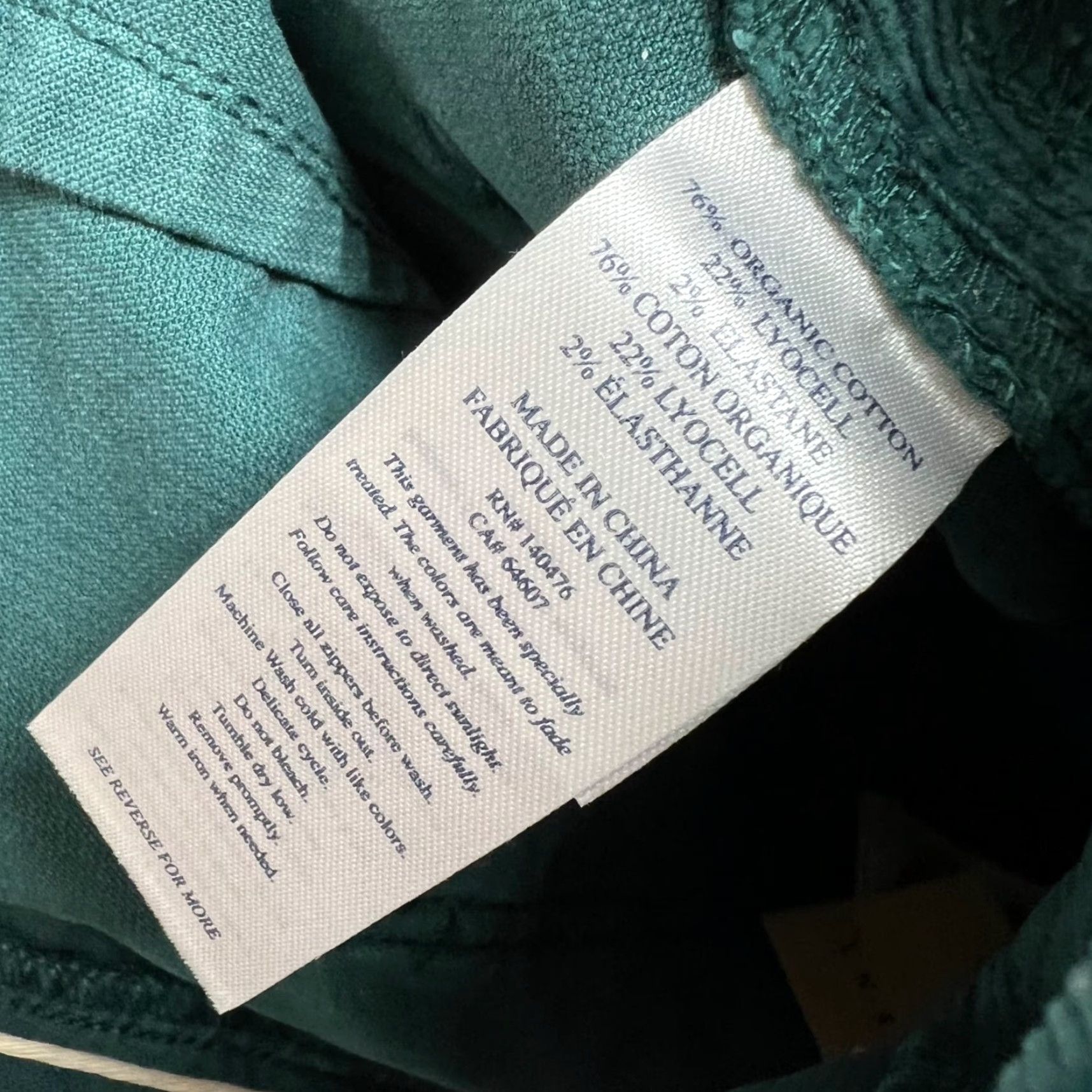 Faherty FAHERTY Corduroy Pants Womens Size 26 Green Organic Cotton Relaxed Fit Ankle Straight Size 26" / US 2 / IT 38 - 5 Thumbnail
