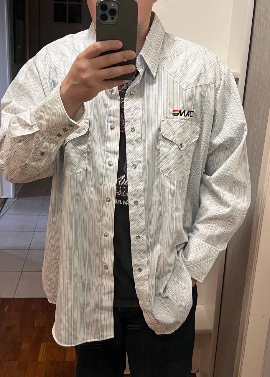 Apple × Vintage 80's 90's Vintage Apple Mac Button Down Shirt Rainbow Logo Size US XL / EU 56 / 4 - 11 Thumbnail