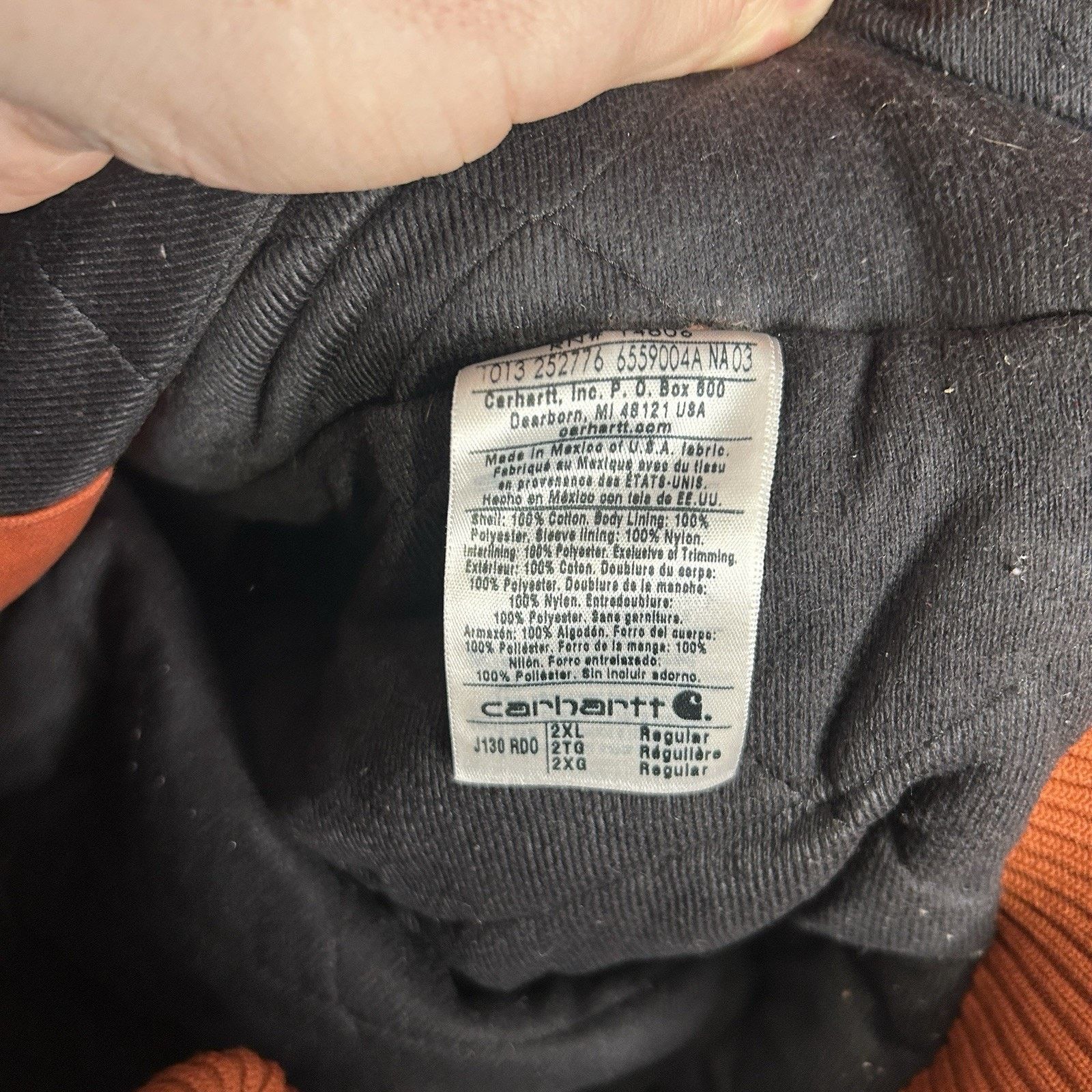 Y2K Carhartt Hooded Active Jacket “Red Orange” J130 RDO