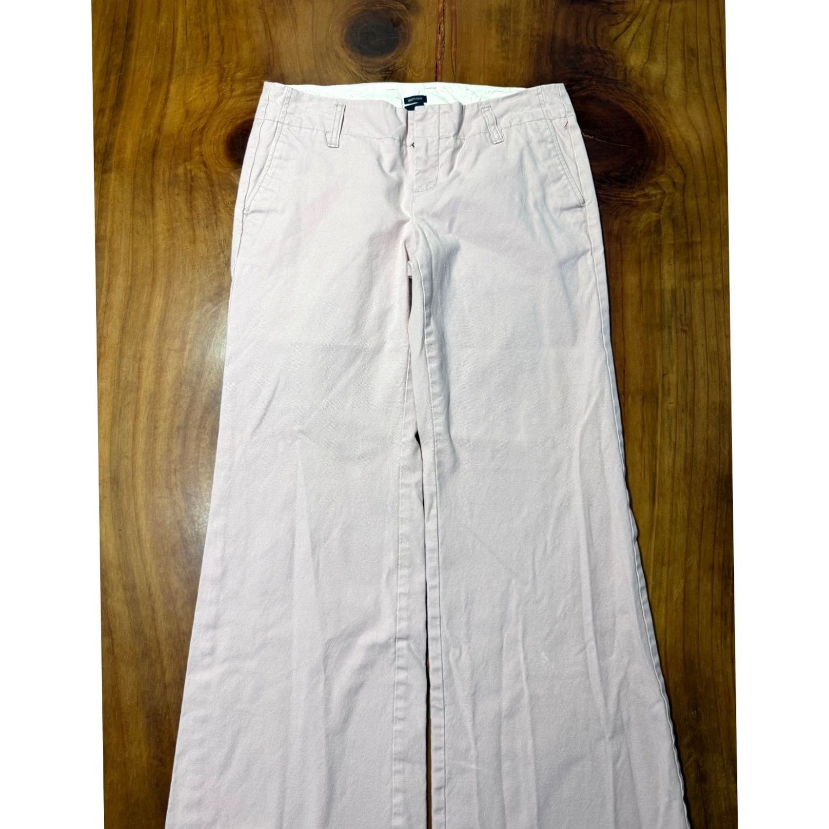 Gap VINTAGE Gap Women's Pants 64 Chino Baggy Stretch Cotton Wide leg Low A3-8 Pink 1990s Womens Casual 30x30 Inseam 30" Size 28" / US 6 / IT 42 - 2 Thumbnail