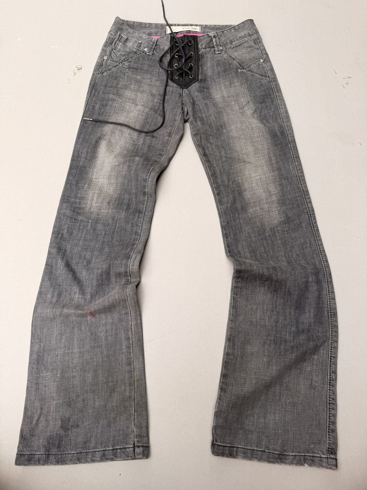 Japanese Brand CONUS Lace up flare jeans Size US 27 - 1 Thumbnail