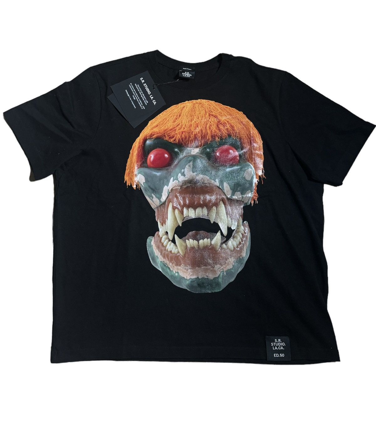image of Sterling Ruby Orange Haired Green Skull 1 Of 50 S.r. Studios in Black, Men's (Size Large)