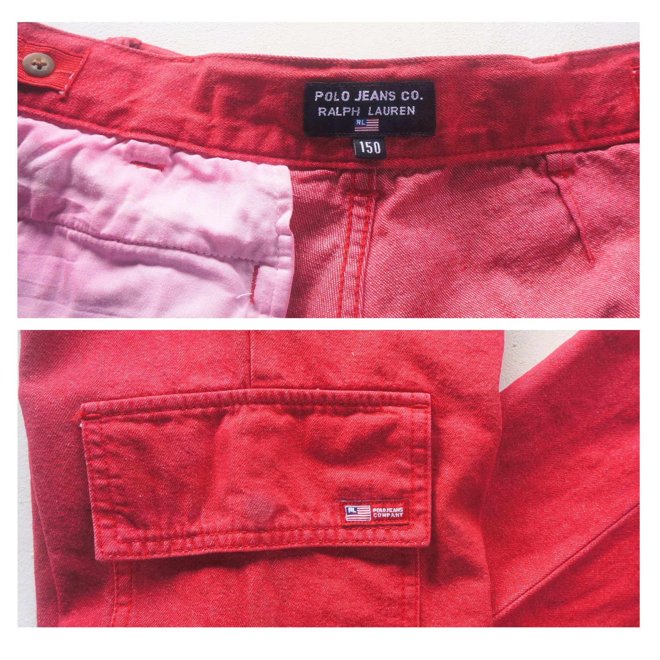 Polo Ralph Lauren Polo Jeans Ralph Lauren Red Flare Cargo Pants Size 26" / US 2 / IT 38 - 6 Thumbnail