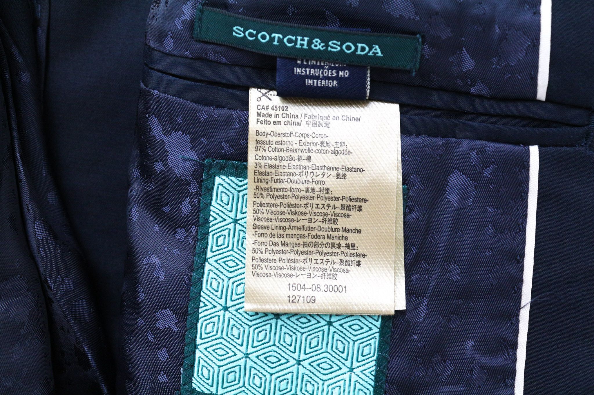 Scotch & Soda AMS COUTURE L Blue Navy Stretch Blazer 74288 Size 38R - 8 Thumbnail