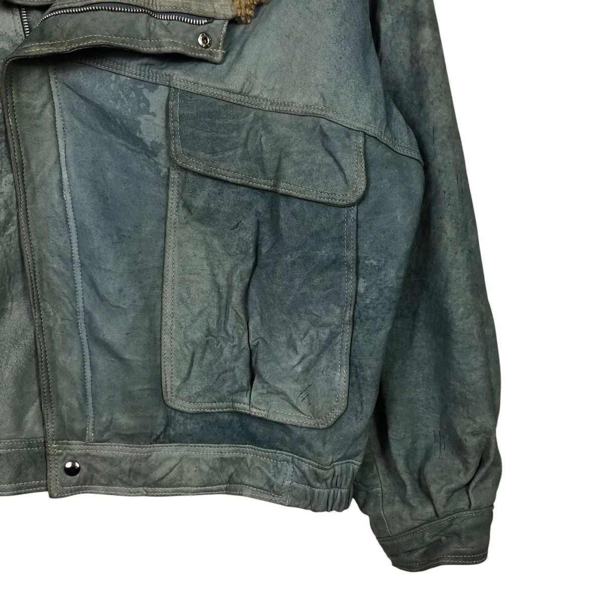 Vintage 🔥VINTAGE LEATHER JACKET DOUBLE COLLAR SHERPA GEROME SPAIN Size US M / EU 48-50 / 2 - 5 Thumbnail