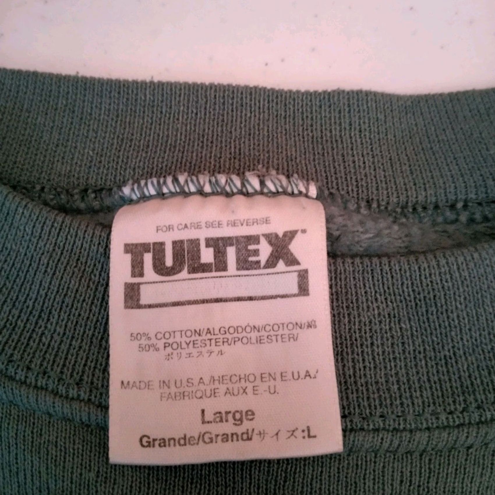 Tultex VINTAGE Tultex Sweatshirt L Men Green 90s Busch Gardens Williamsburgh VA Roller Coaster Distressed Graphic Print Pullover Crew Neck Long Sleeve Size US L / EU 52-54 / 3 - 5 Thumbnail