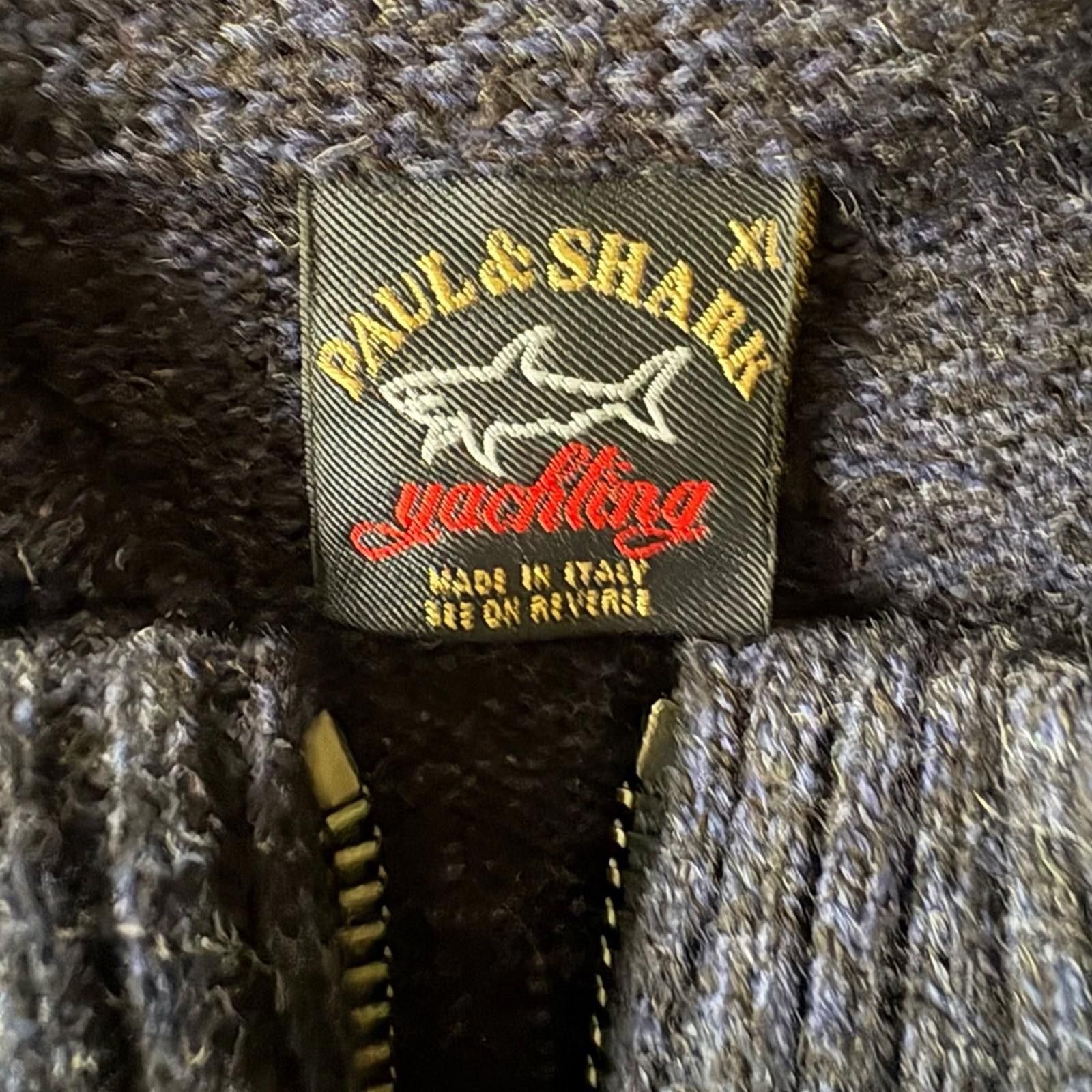 Paul & Shark Paul & Shark Yachting Italy 100% Wool Striped Zip Sweater Size US XL / EU 56 / 4 - 6 Thumbnail