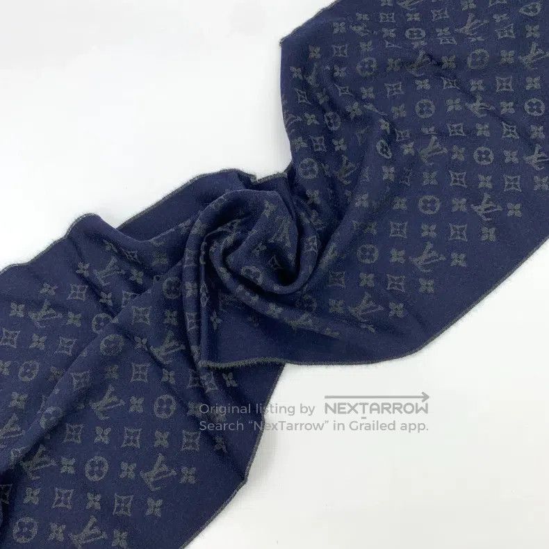 Louis Vuitton Louis Vuitton Dark blue logo presbyopic full print cashmer Size ONE SIZE - 8 Thumbnail