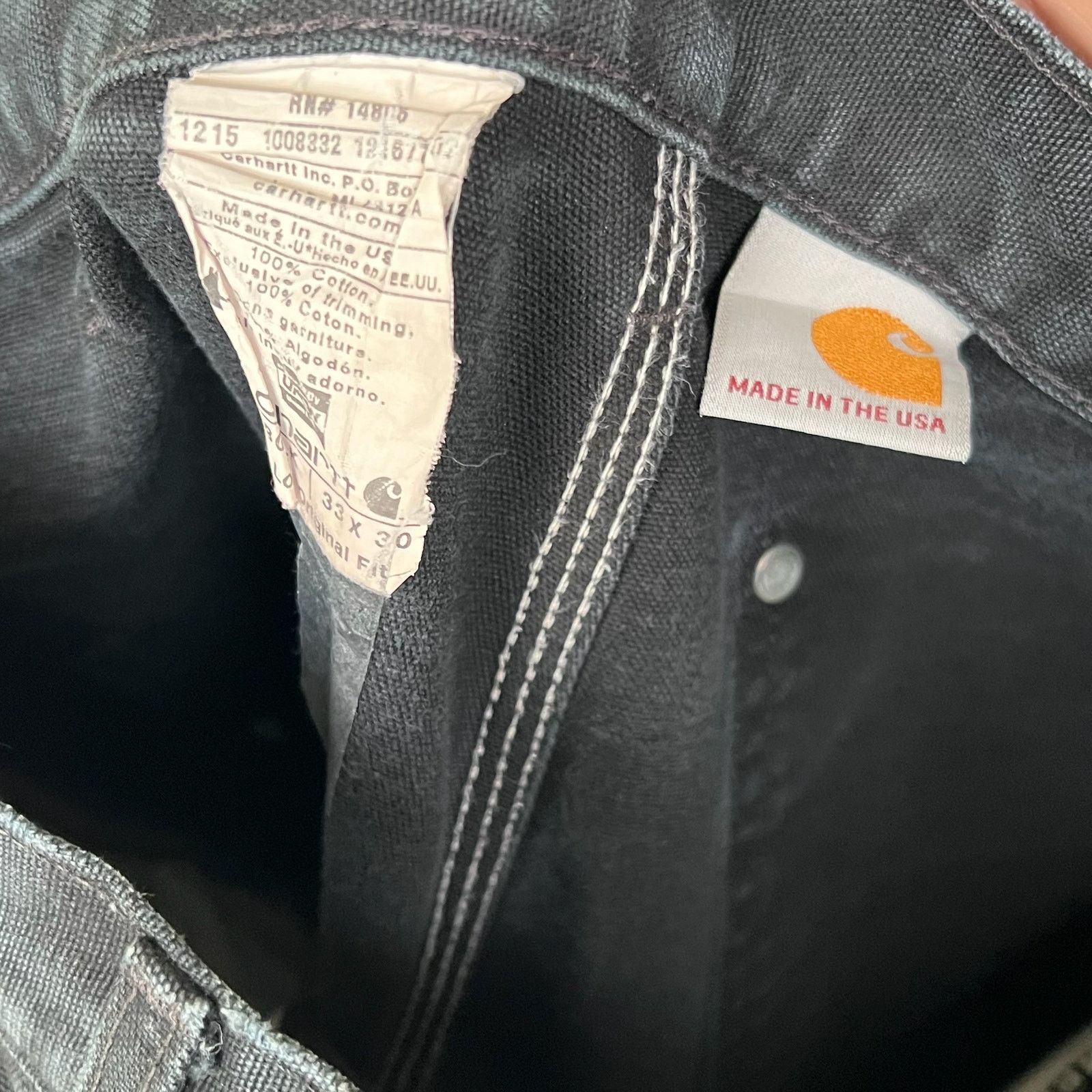 Carhartt × Vintage Carhartt faded black double knee work wear carpenter pants Size US 32 / EU 48 - 6 Thumbnail