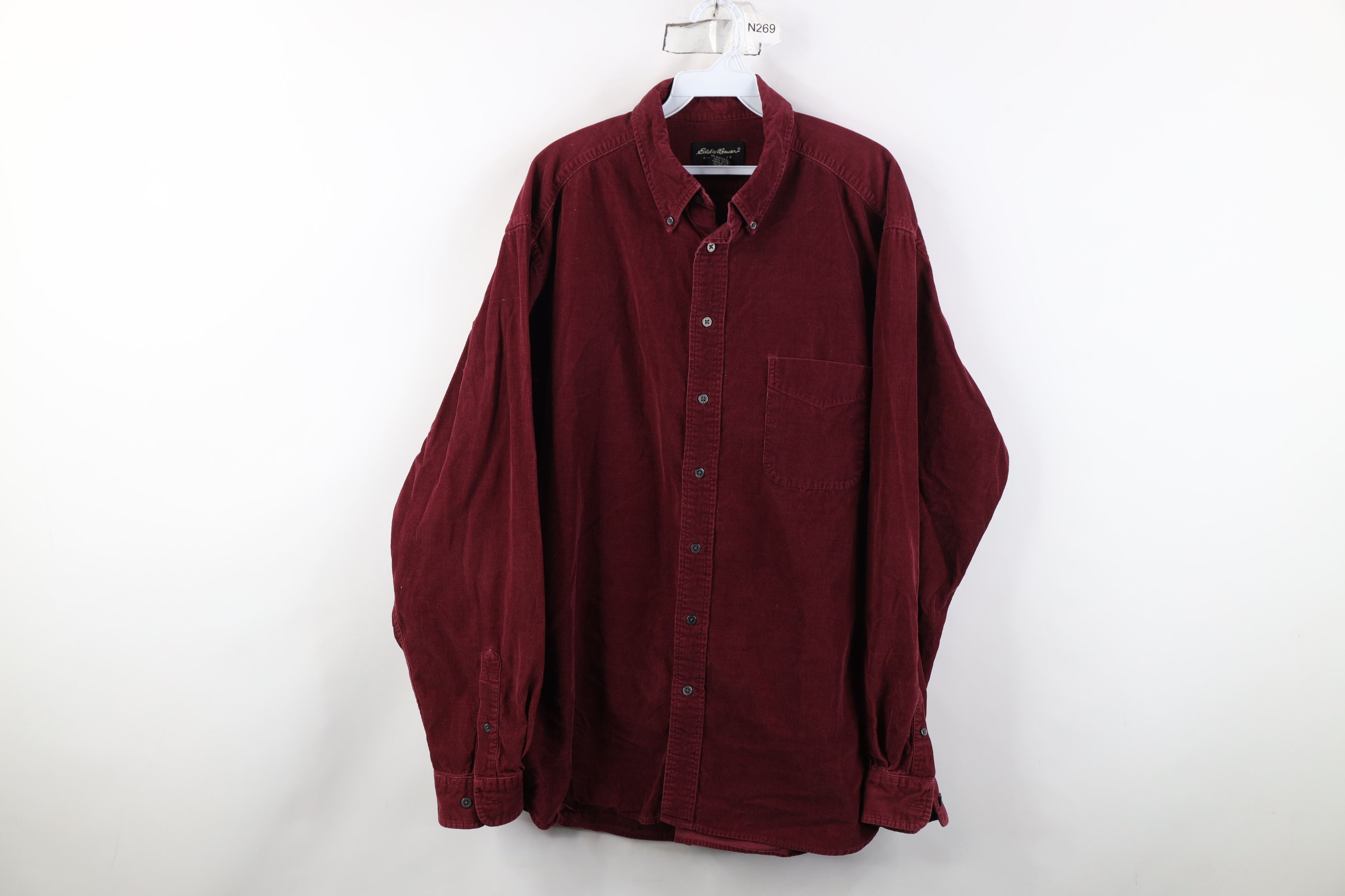 Eddie Bauer Vintage 90s Eddie Bauer Collared Button Down Shirt Red Size US XL / EU 56 / 4 - 1 Thumbnail
