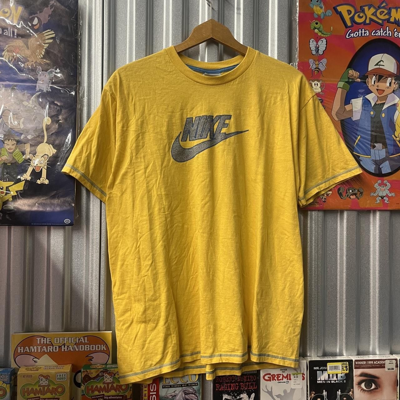 Nike VTG Y2K Nike Silver Label Big Check Spell Out Yellow T Shirt Size US XL / EU 56 / 4 - 2 Thumbnail