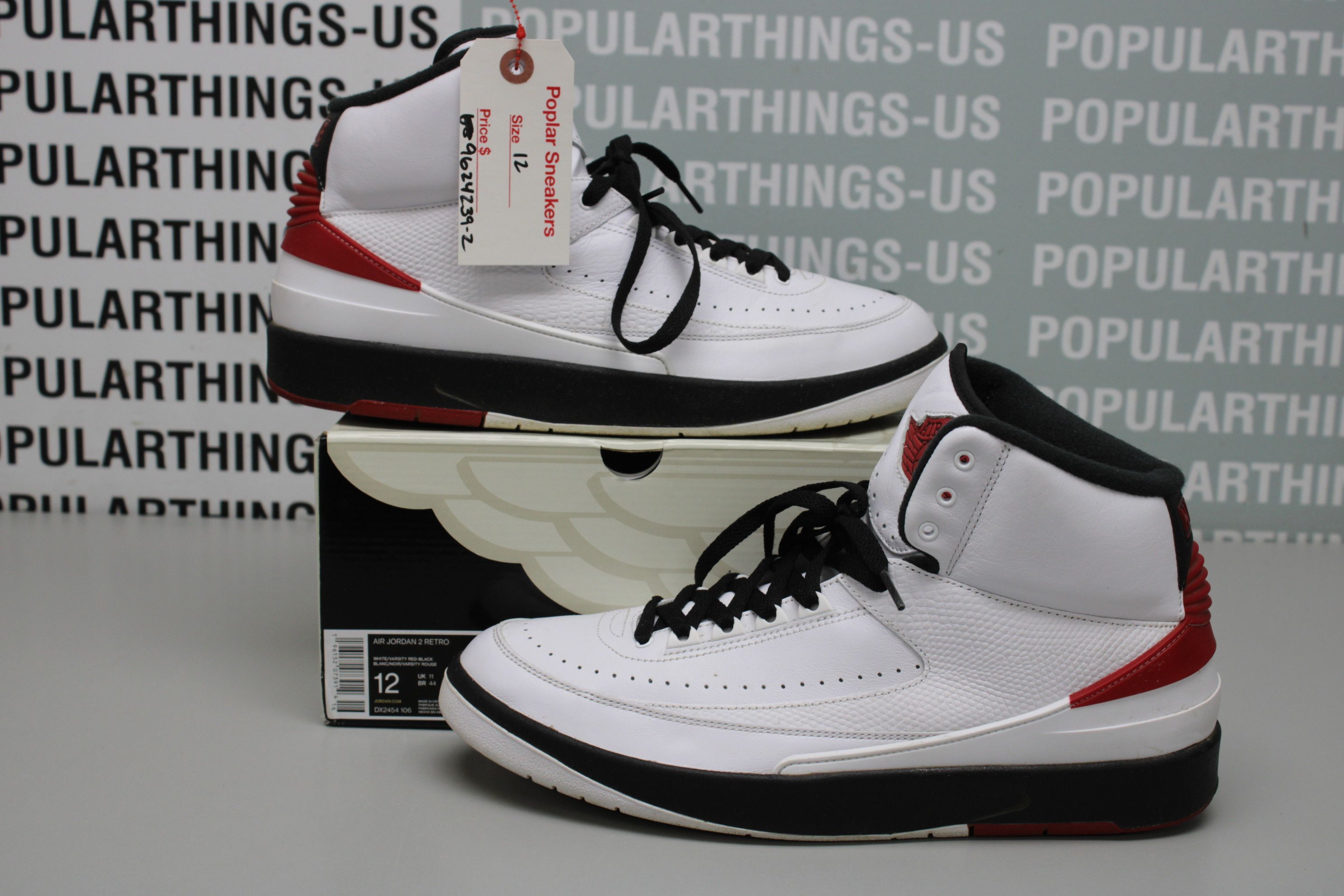 image of Air Jordan 2 Retro Chicago Size 12 Shoes in White, Men's