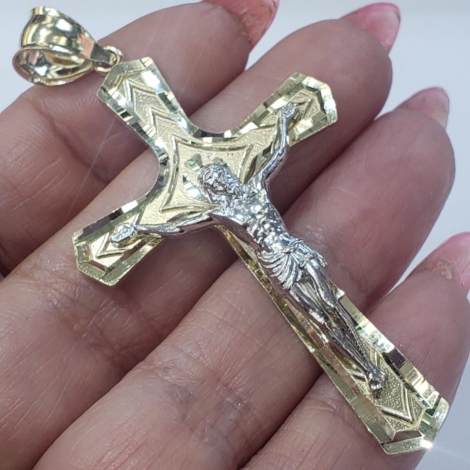 Other Big Two tone 14k Gold Jesus Crucifix Cross Pendant Size ONE SIZE - 2 Thumbnail