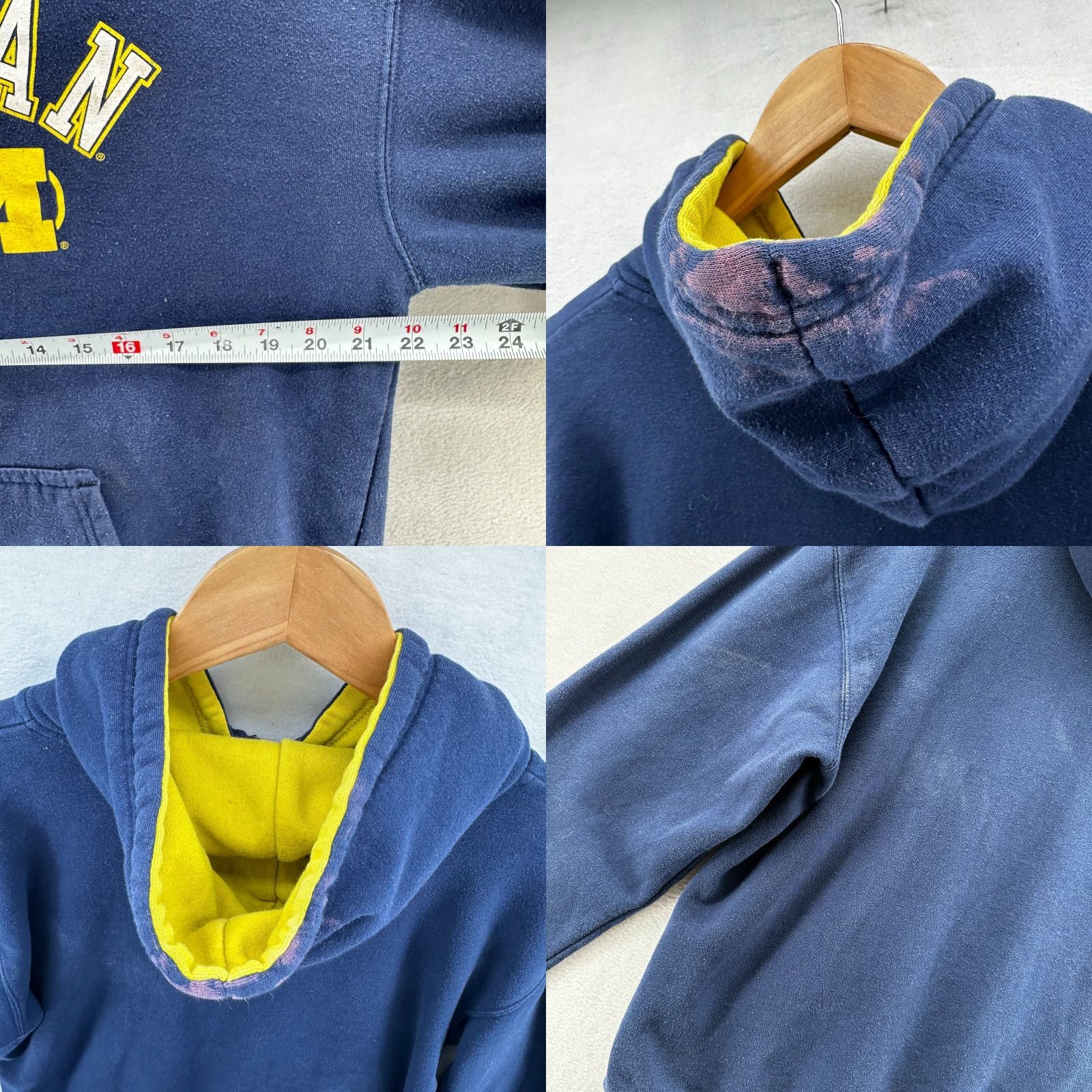 Vintage Pro Edge Michigan Pullover Hoodie Men Large Blue Long Sleeve Pockets Size US L / EU 52-54 / 3 - 8 Thumbnail