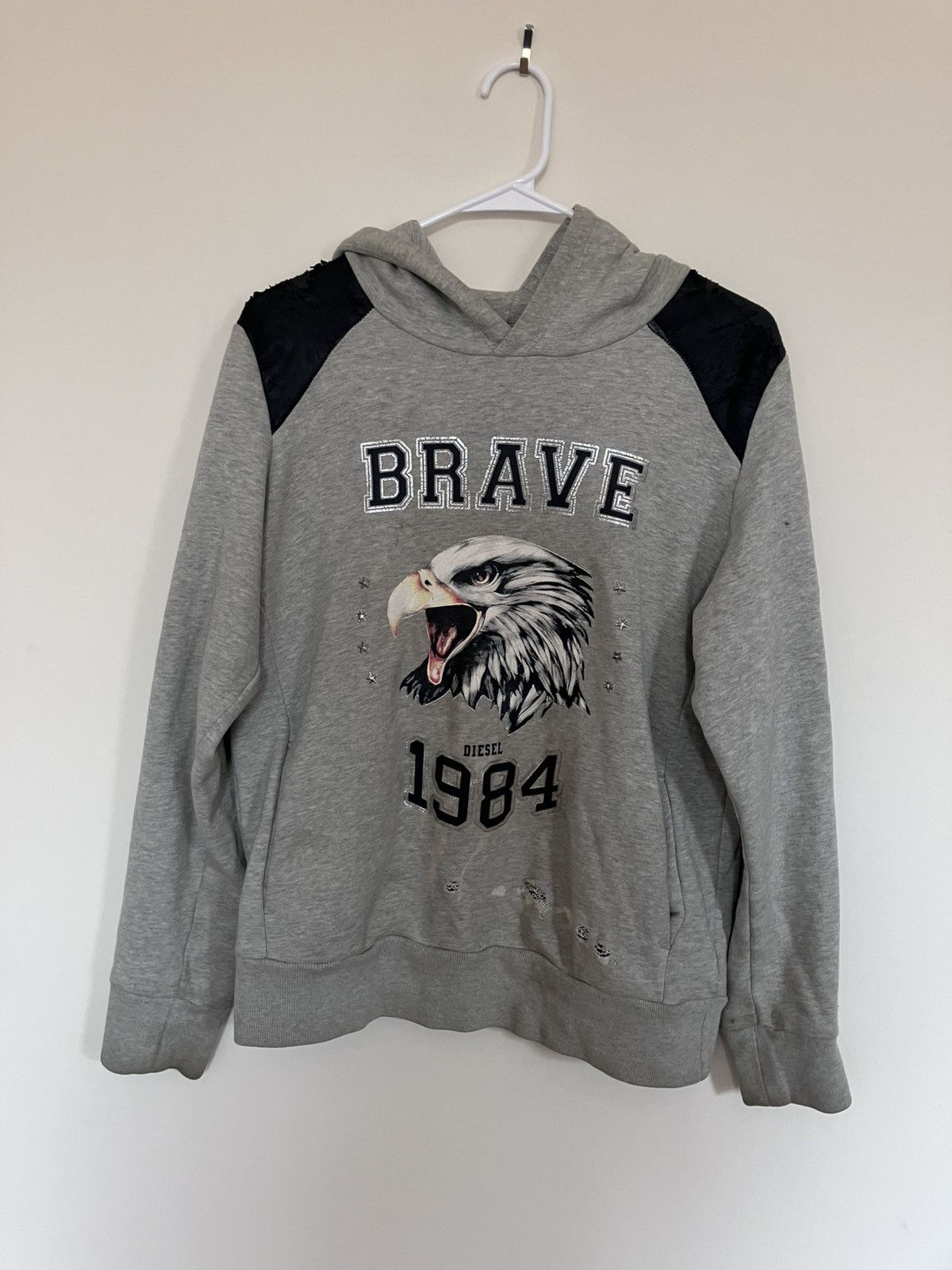 Diesel Diesel “Brave” 1984 Hoodie w/ Stars on Sleeves Size US S / EU 44-46 / 1 - 1 Thumbnail
