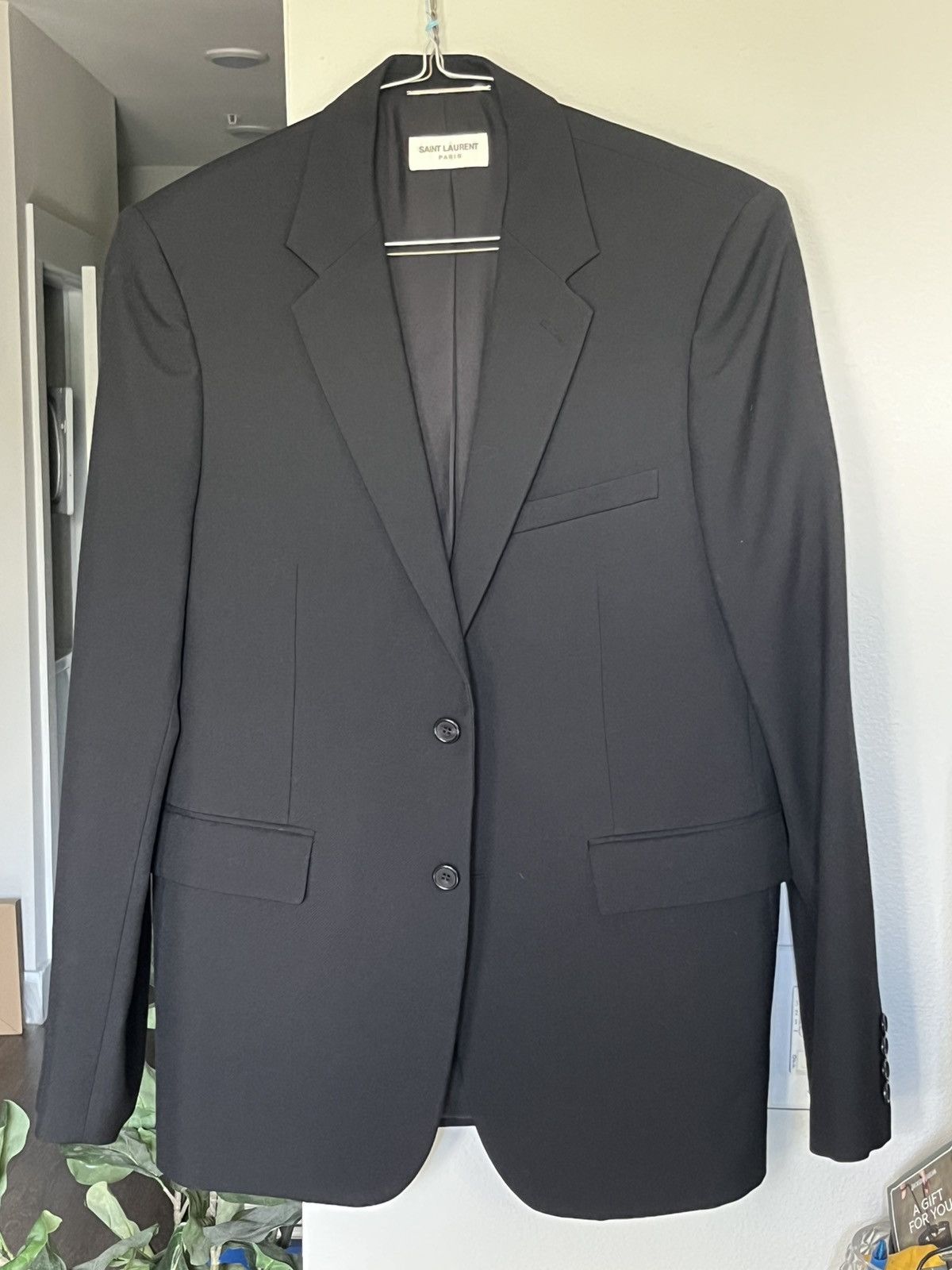 Saint Laurent Paris 2019 Saint Laurent Paris Wool Grain de Poudre Smoking Jacket Size 50R - 1 Thumbnail
