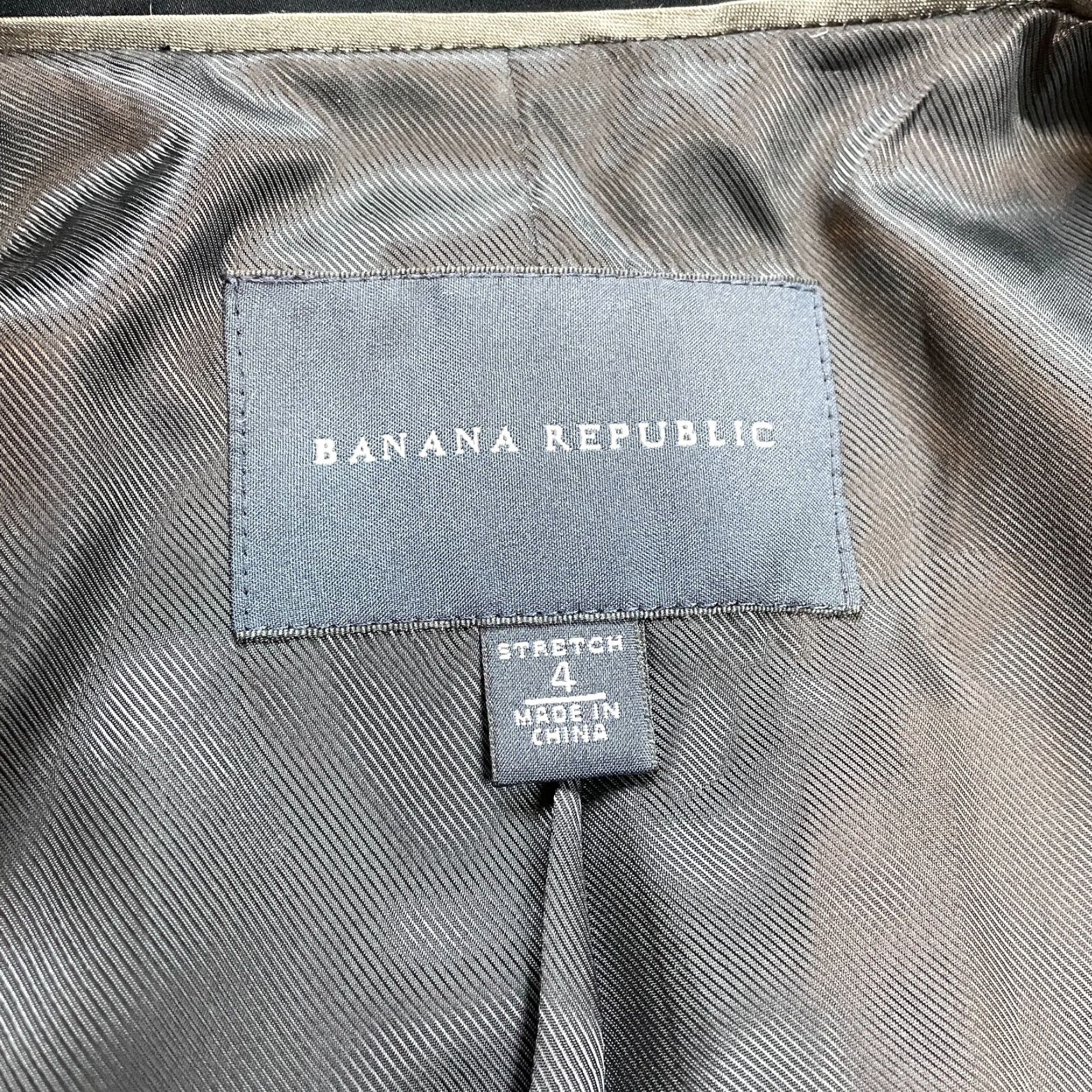 Banana Republic Banana Republic Blazer Womens 4 Black Cotton Stretch One Button Pockets Business Size S / US 4 / IT 40 - 7 Thumbnail