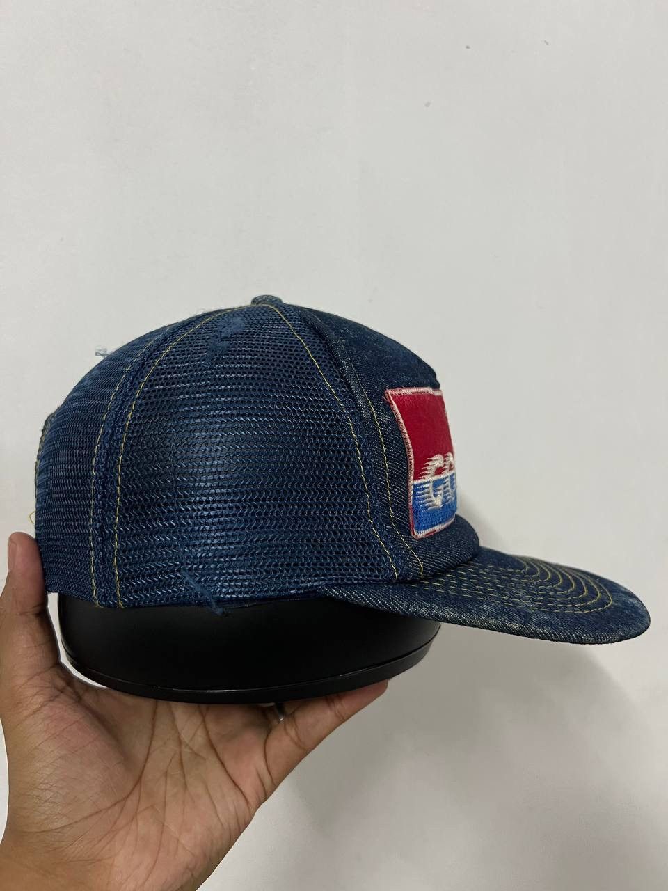 Japanese Brand The Go Team Denim Fade Trucker Hat Size ONE SIZE - 4 Thumbnail