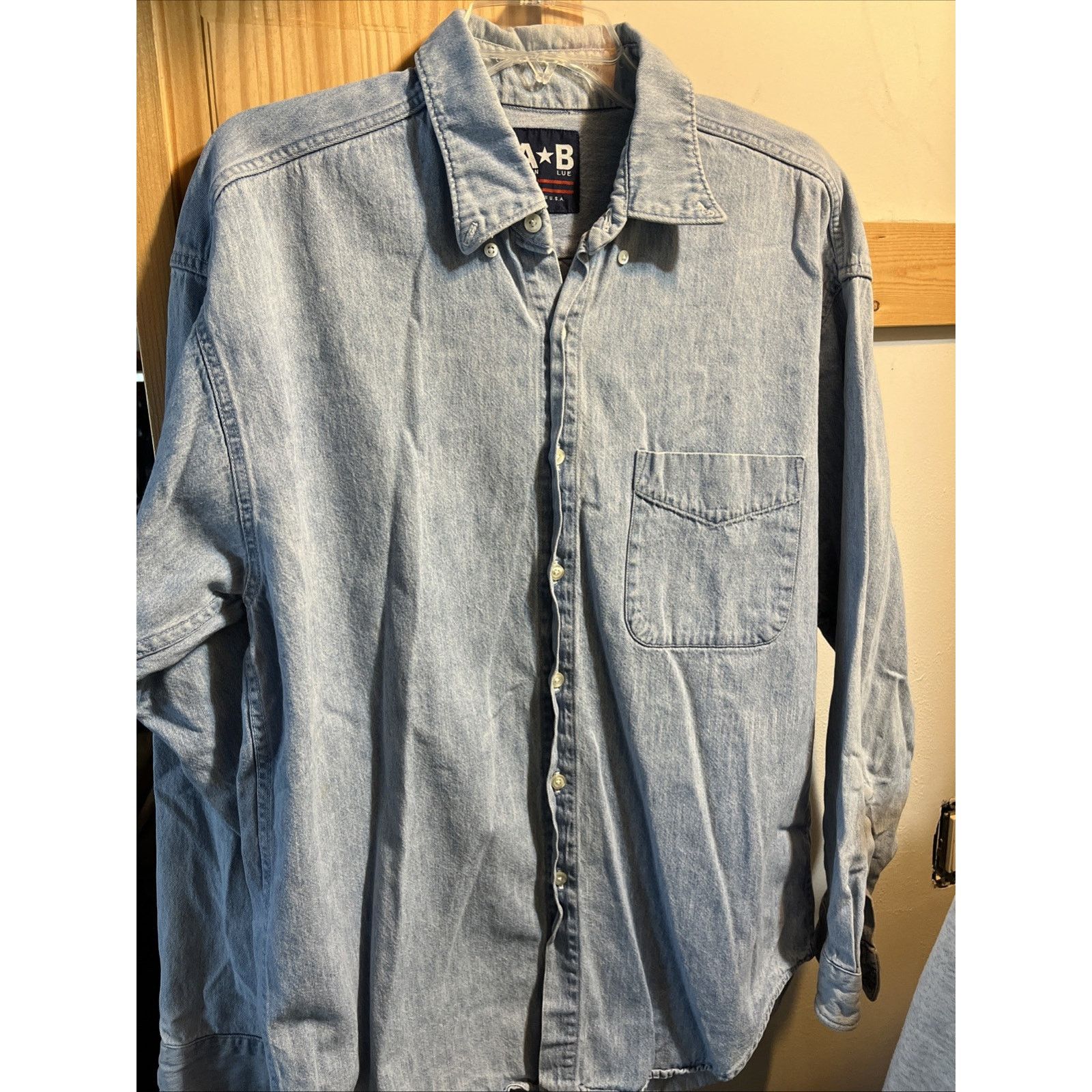 Other VTG American Blue Denim Shirt Mens L Button Down Made In USA Size US L / EU 52-54 / 3 - 7 Thumbnail