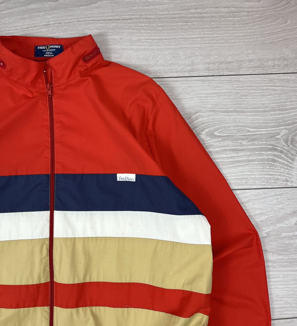 Fred Perry Rare Fred Perry England Vintage 80s Red Track Jacket Size US M / EU 48-50 / 2 - 5 Thumbnail
