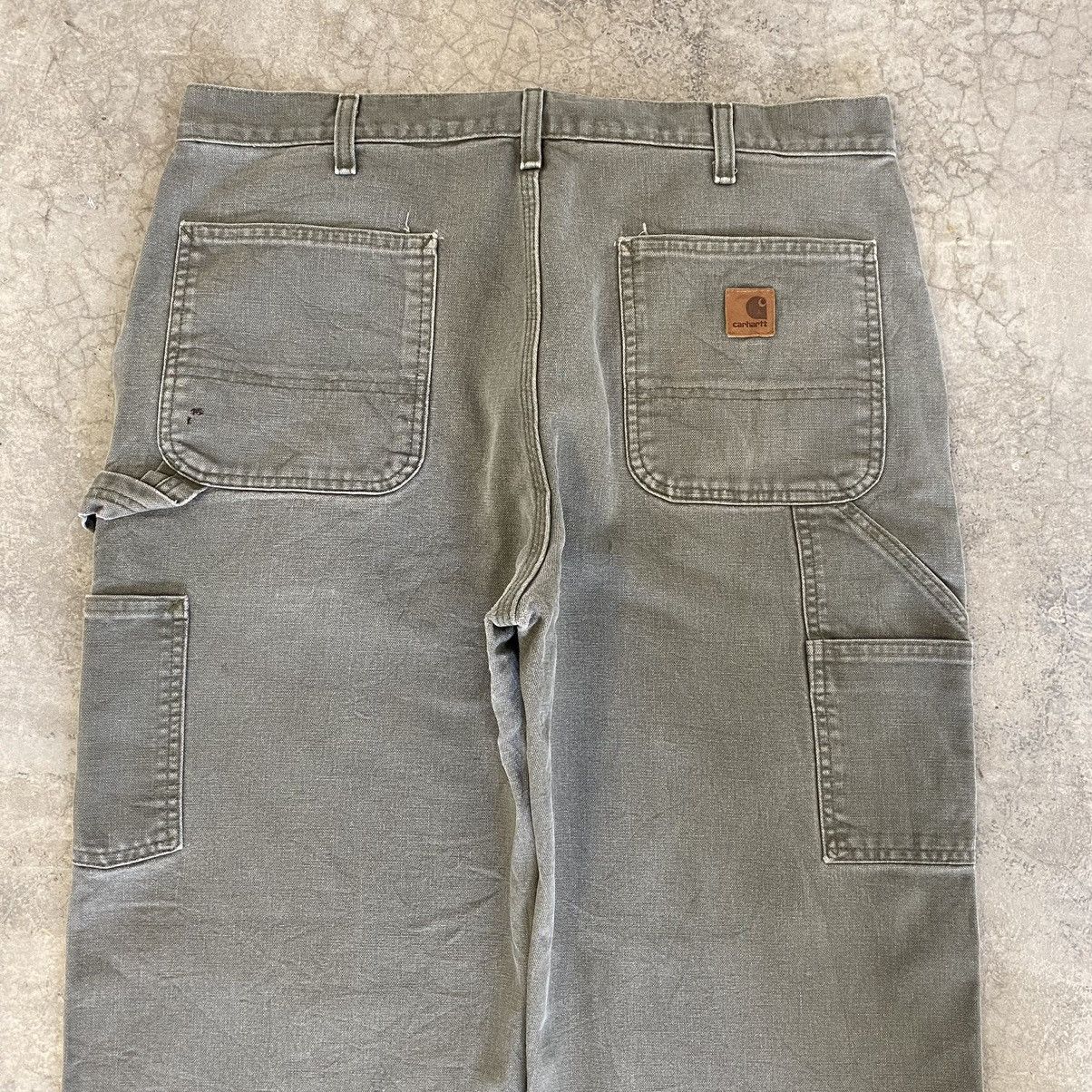 Carhartt × Vintage Vintage Carhartt Faded Moss Green Carpenter Work Pants Size US 36 / EU 52 - 23 Thumbnail