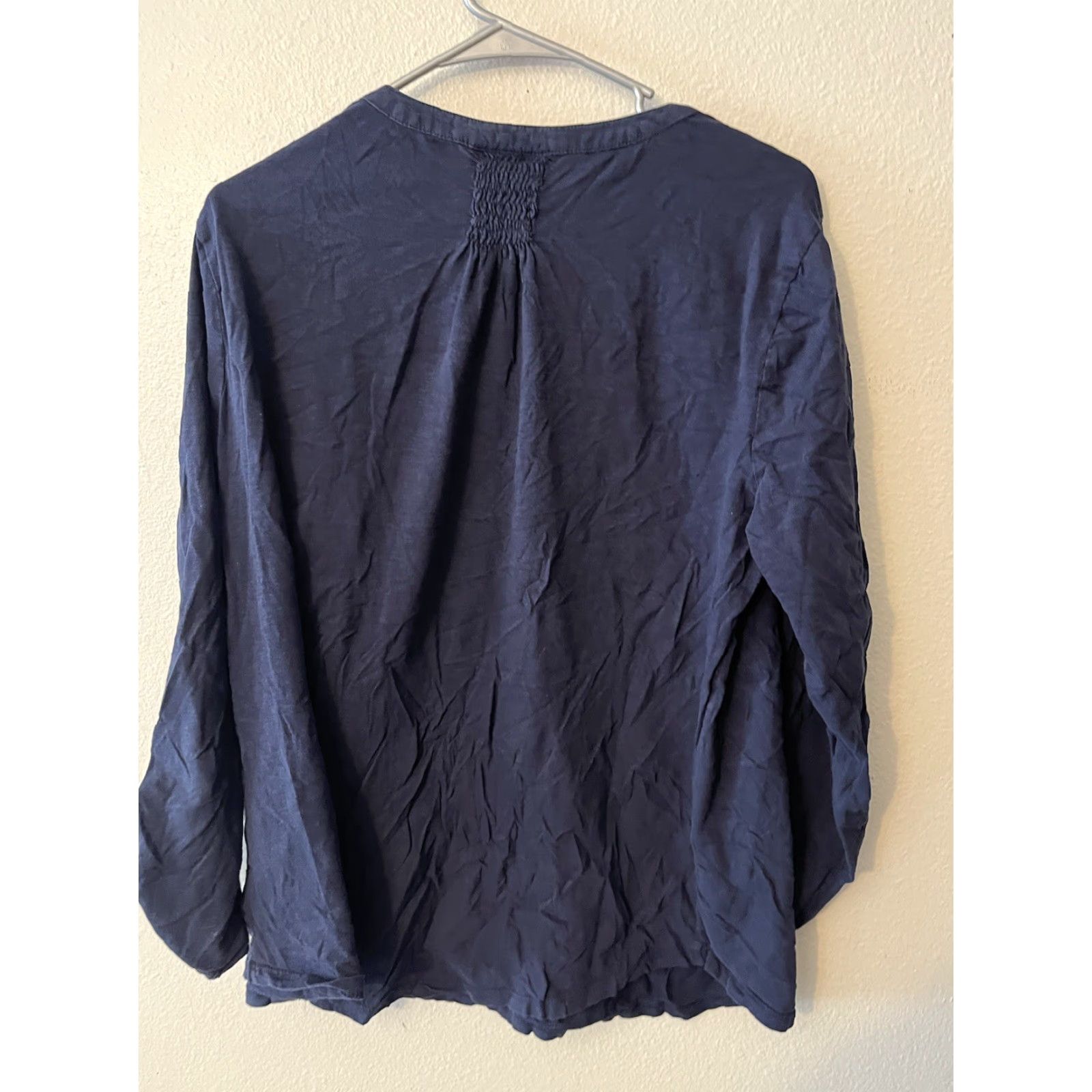 Style & Co VINTAGE Style & Co Blue Long Sleeve Henley T-Shirt XL Paisley Graphic Womens Size XL / US 12-14 / IT 48-50 - 3 Thumbnail