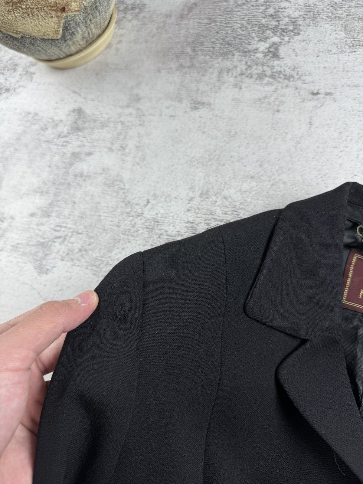 Mulberry MULBERRY 90s Vintage Black Wool Viscose 10 Size Trench Black Coat Jacket Blazer Size M / US 6-8 / IT 42-44 - 10 Thumbnail