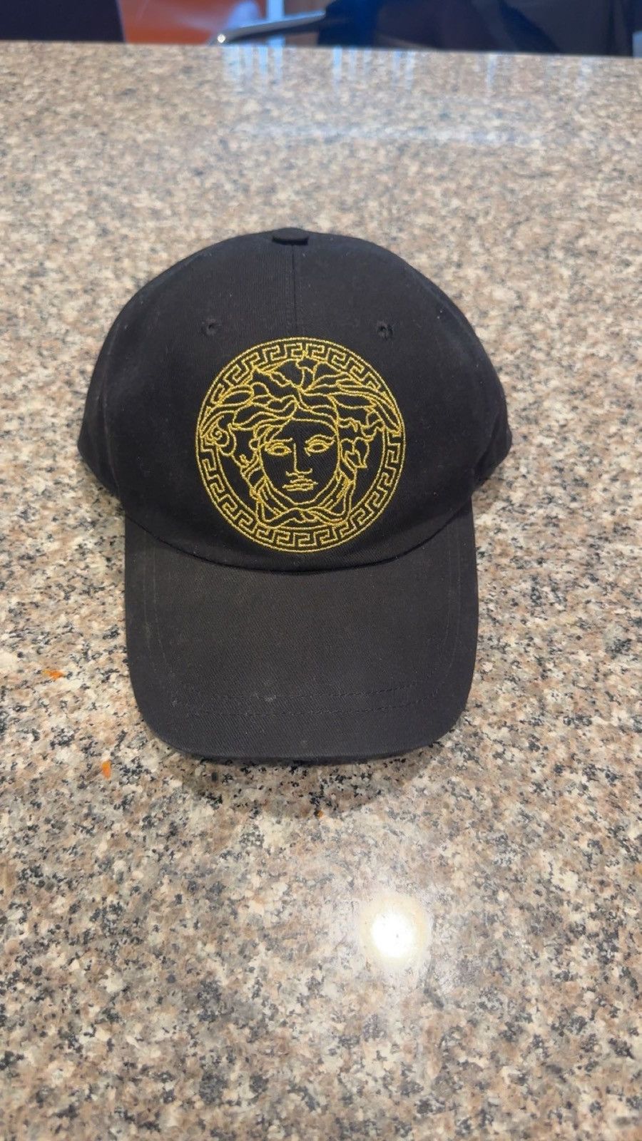 image of Versace Studded Medusa Baseball Cap in Black, Men's