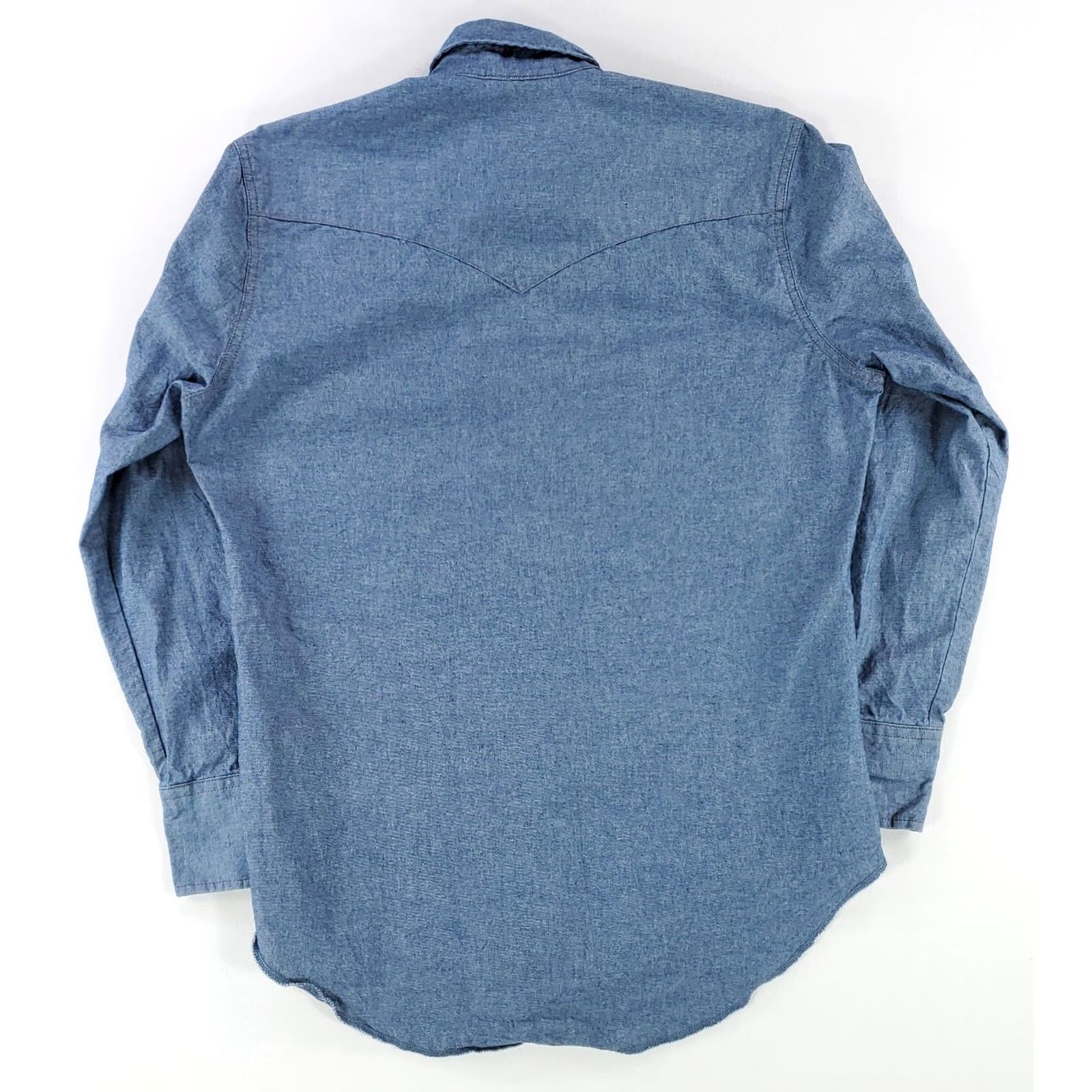 Wrangler Wrangler Denim Chambray Pearl Snap Shirt Western Blue Long Sleeve Mens M Size US M / EU 48-50 / 2 - 4 Thumbnail