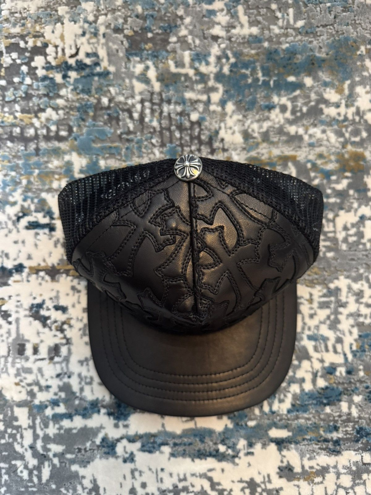 Chrome Hearts Chrome hearts cemetery leather cross trucker cap Size ONE SIZE - 1 Thumbnail