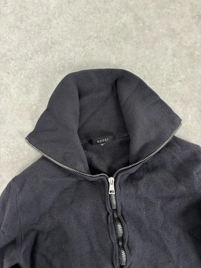 Gucci 2000s Gucci Grey Wool Zip-up Cardigan Sweater Size S / US 4 / IT 40 - 4 Thumbnail