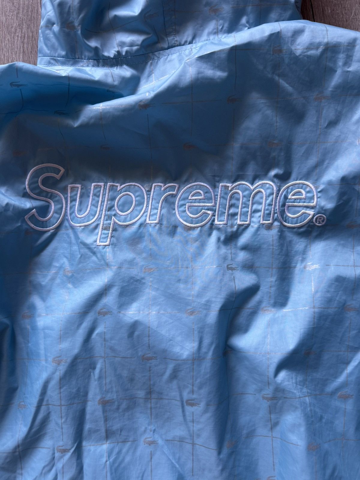 Lacoste × Supreme Blue Reflective Grid Nylon Anorak Size US L / EU 52-54 / 3 - 4 Thumbnail