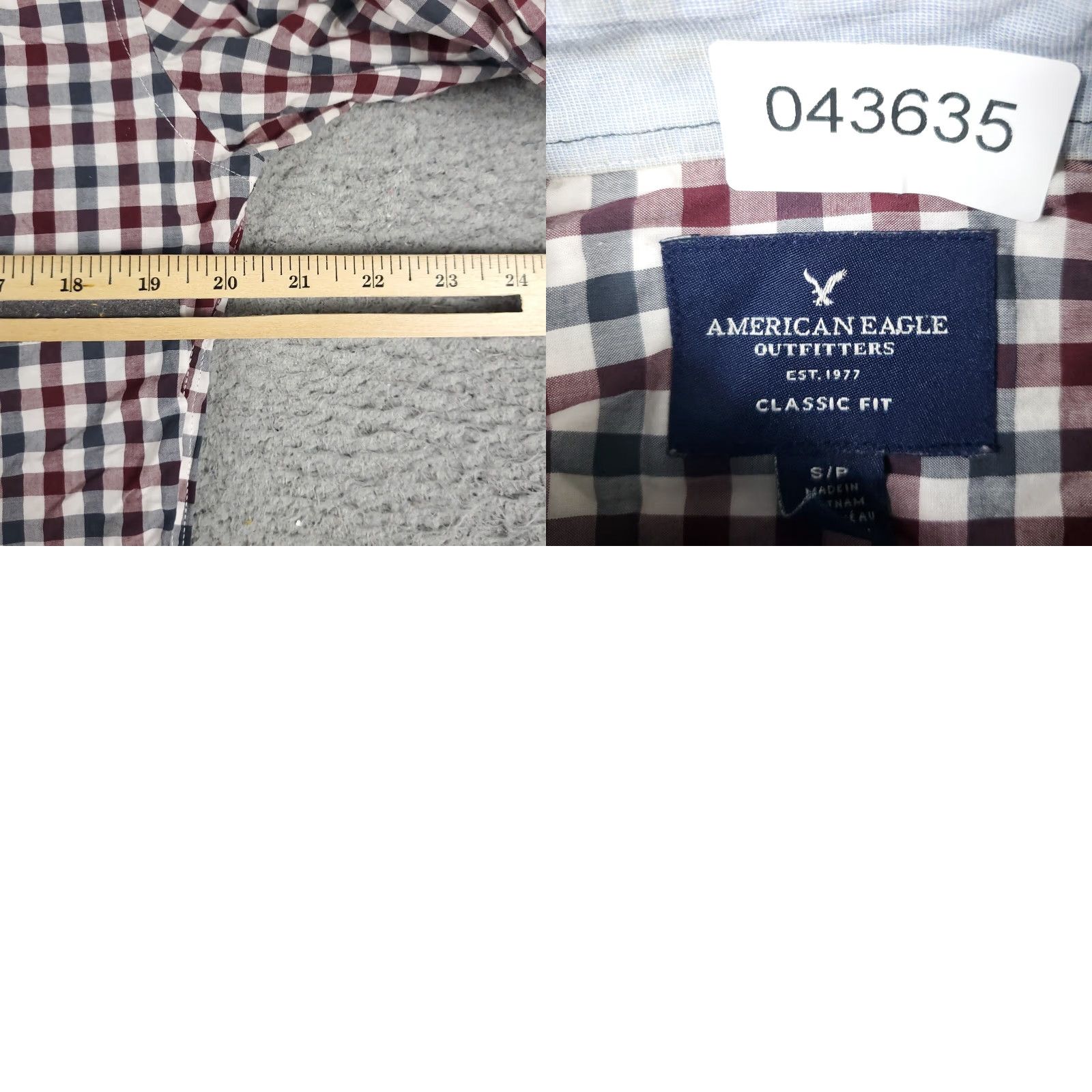 American Eagle Outfitters American Eagle Shirt Casual Button-Up Long Sleeve Mens Small Red Check Size US S / EU 44-46 / 1 - 8 Thumbnail