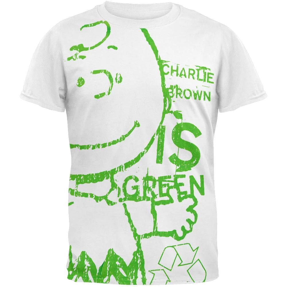 Peanuts AOP T-shirt Charlie Brown is Green Recycle Shirt