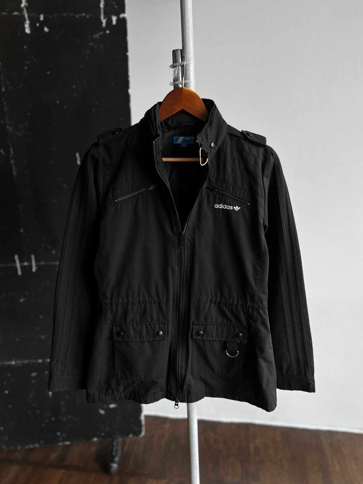 Adidas Streetwear Vintage Adidas Womens Vintage 00s Black Zip Tactical Utility Jacket Grailed