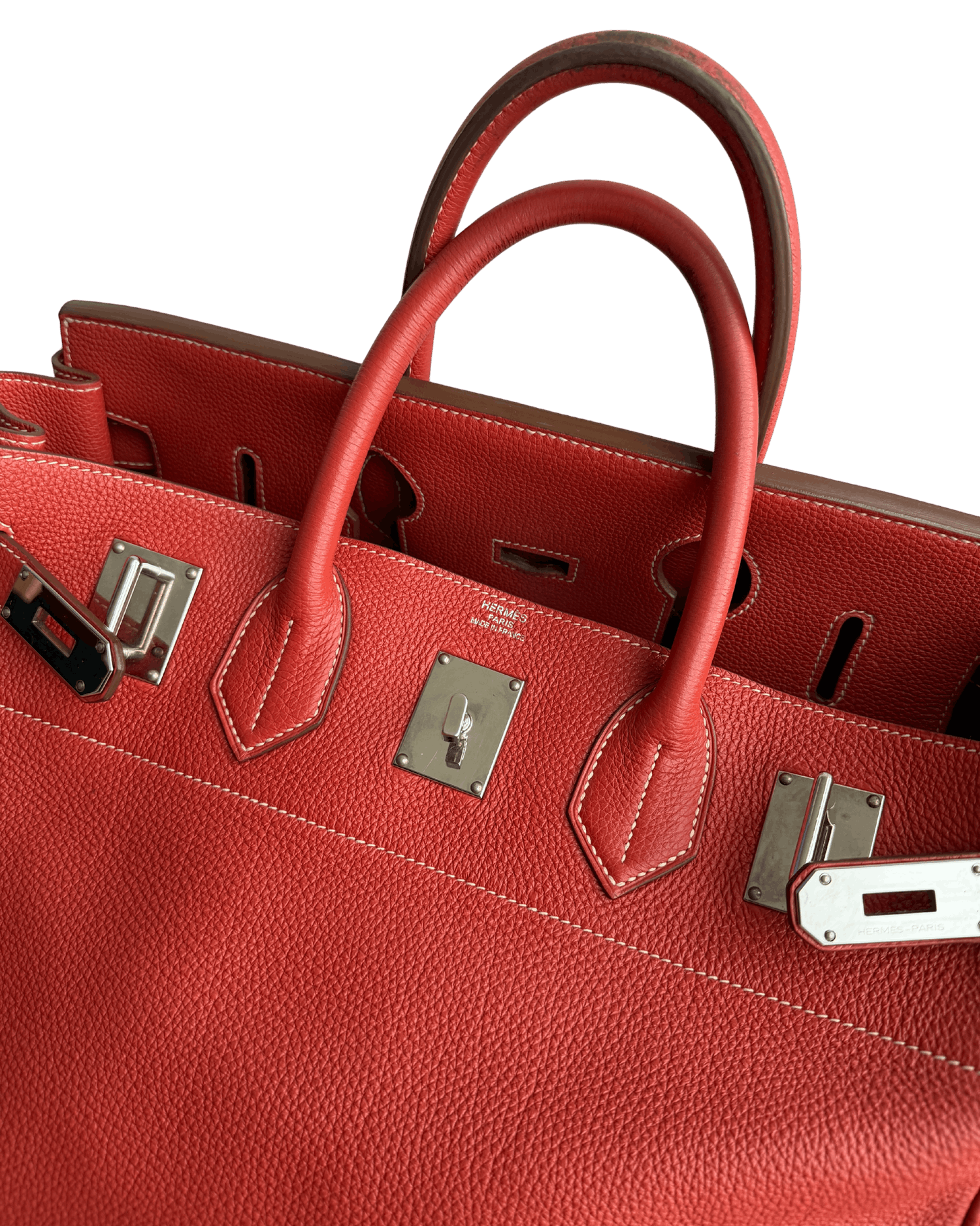 Hermes Hermès HAC 40 Rouge Vif Togo Leather Palladium Hardware Bag Size 40 - 6 Thumbnail