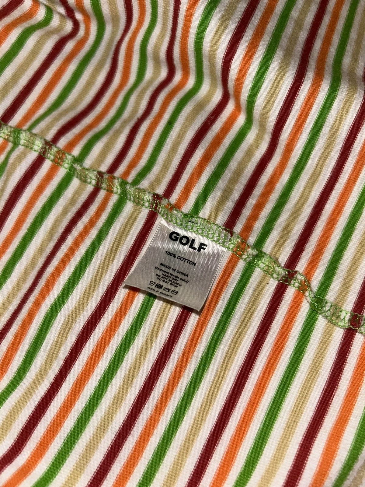 Golf Wang × Tyler The Creator Golf Wang Romeo Striped Green Embroidered Heart Tee Size US L / EU 52-54 / 3 - 4 Thumbnail