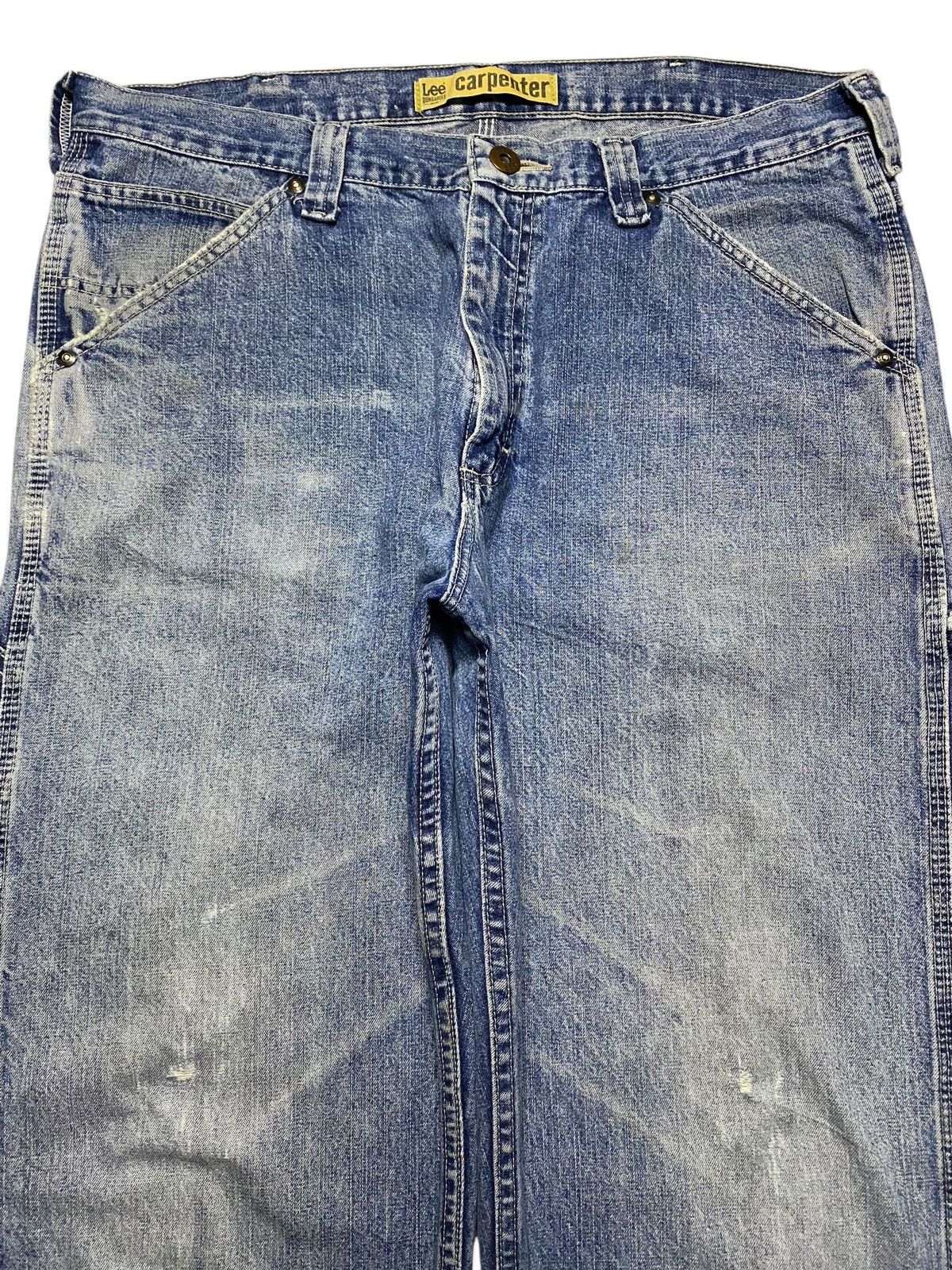 Lee Vintage Lee Carpenter Light Wash Distressed Loose Pants Size US 35 - 3 Thumbnail