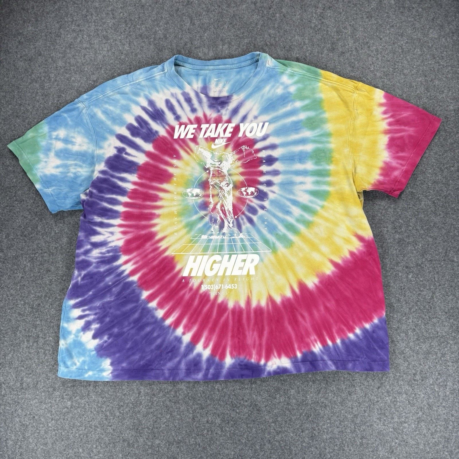 Nike Vtg Nike "We Take You Higher" Tie-Dye T-Shirt Men’s XXL Size US XXL / EU 58 / 5 - 1 Thumbnail