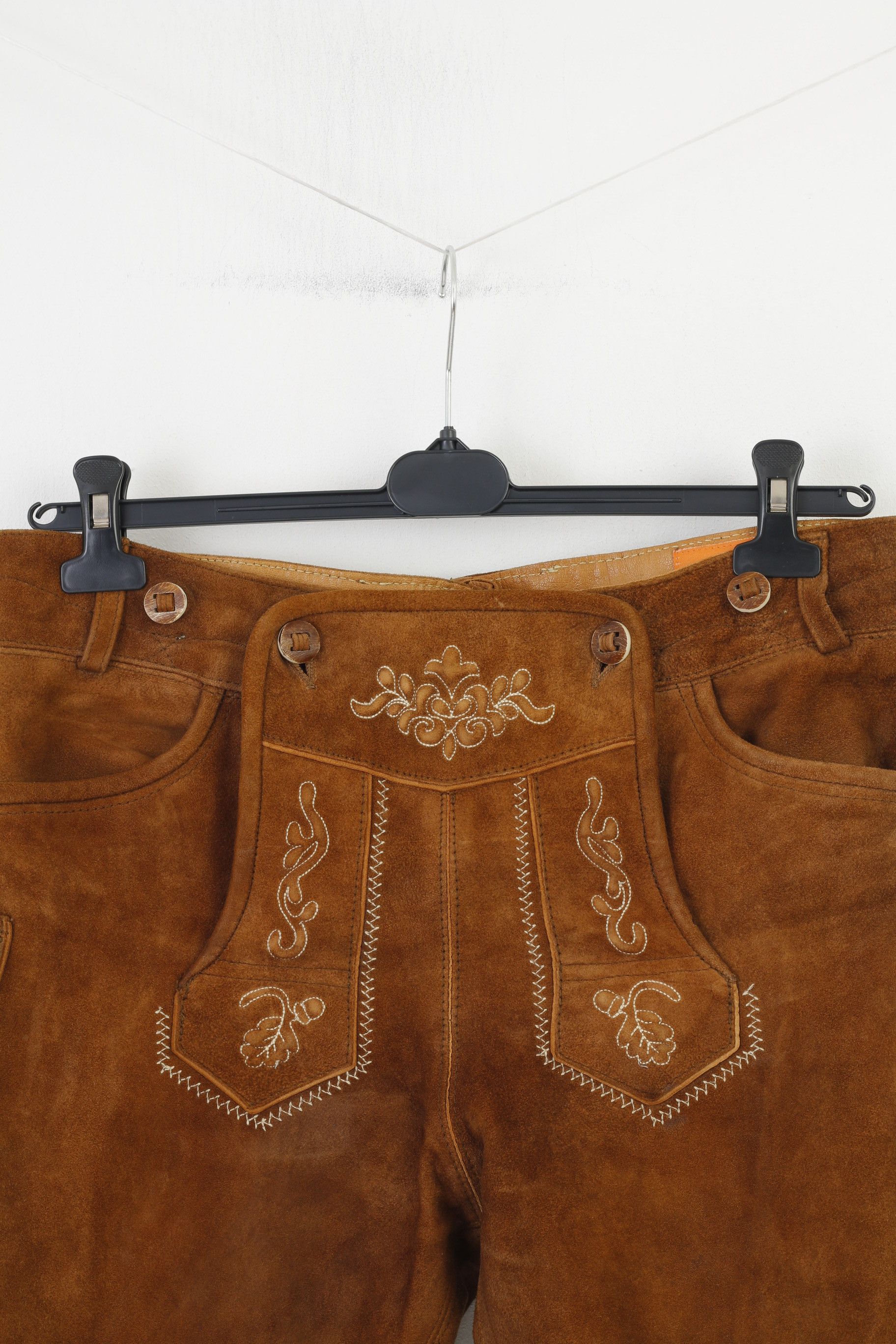 Vintage Country Maddox Men 48 Leather Trousers Brown Vintage 10395 Size US 38 / EU 54 - 2 Thumbnail