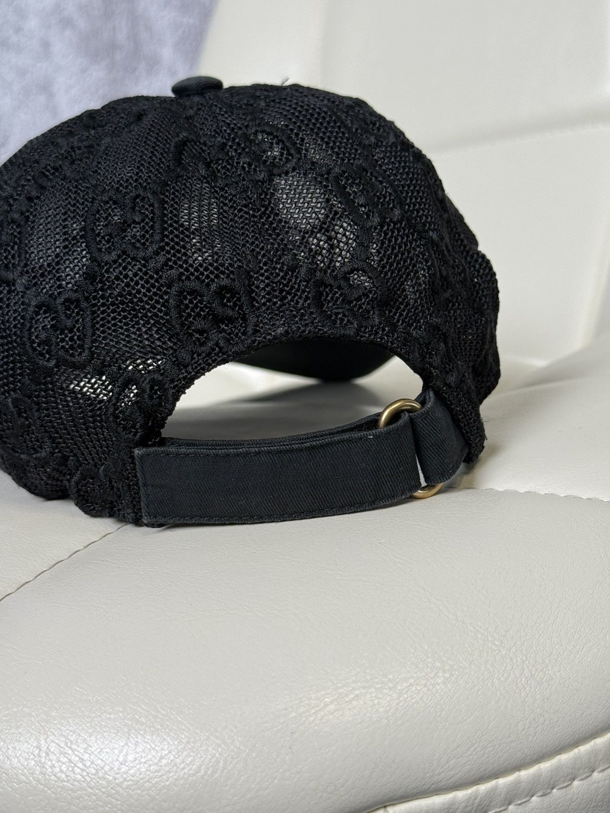 Gucci Gucci GG Monogram Mesh Baseball Cap Hat Black Adjustable Size ONE SIZE - 11 Thumbnail